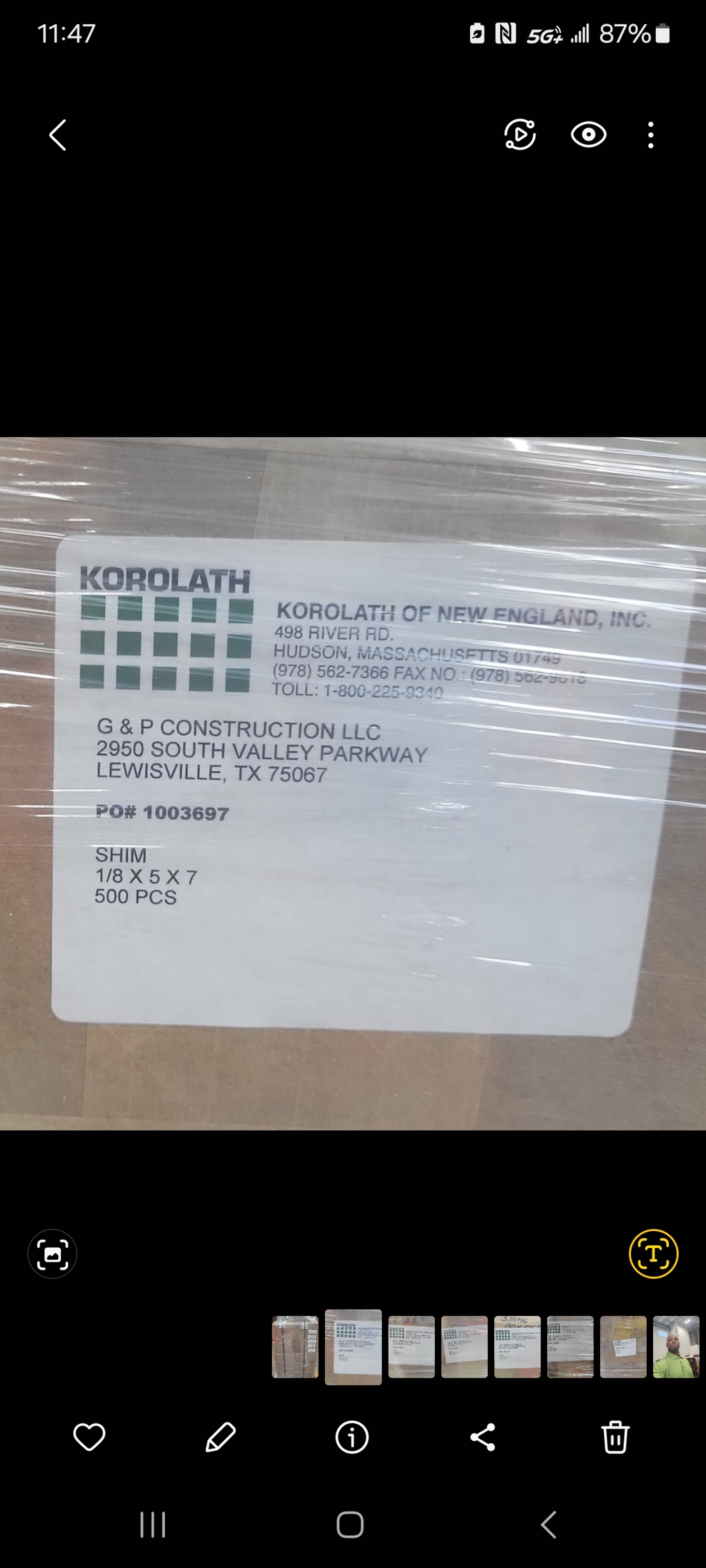 Korolath Shims - 5" x 7" x 1/8 - Document 2