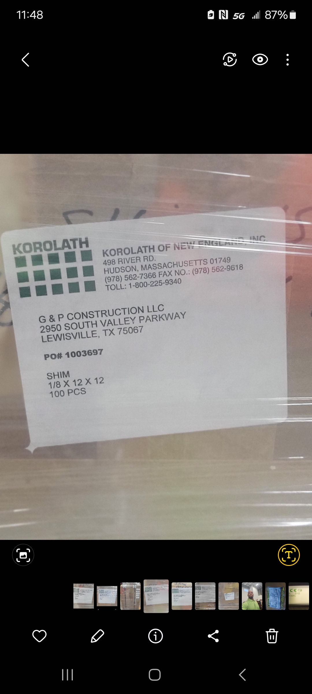 Korolath Shims - 12" x 12" x 1