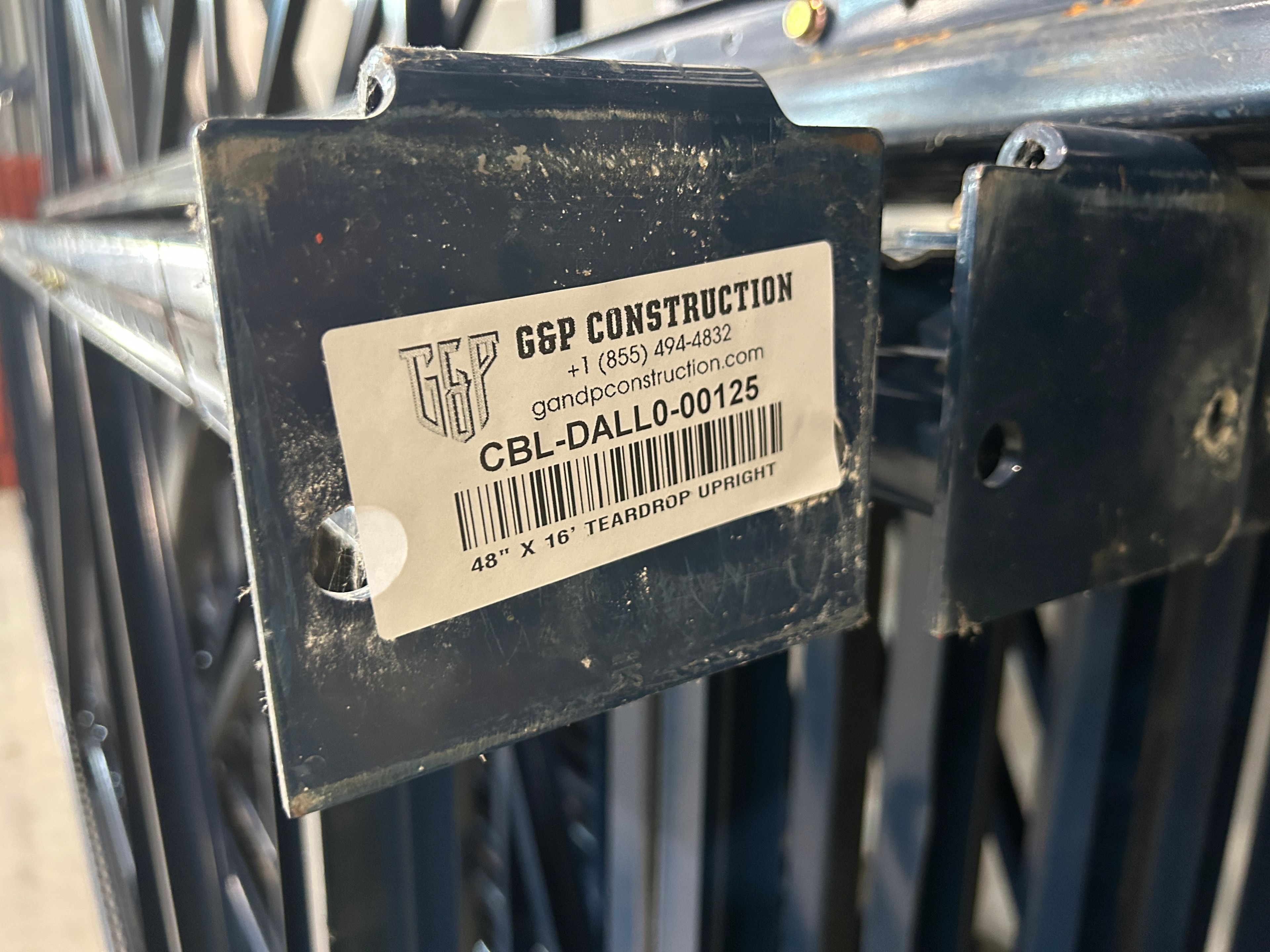 Upright Frame - 48" x 16' - Teardrop - Document 3