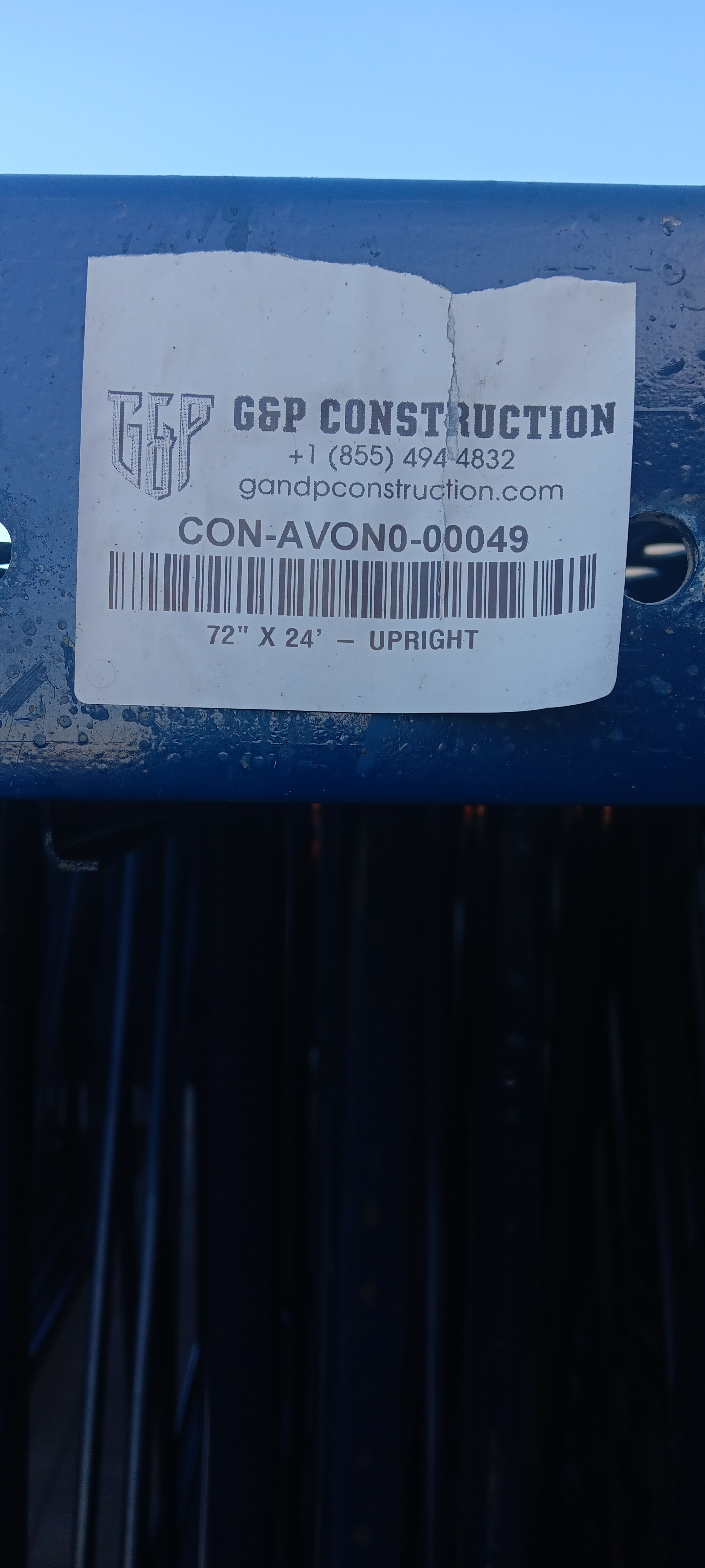 Upright Frame - 72" x 20' - Teardrop - Document 2