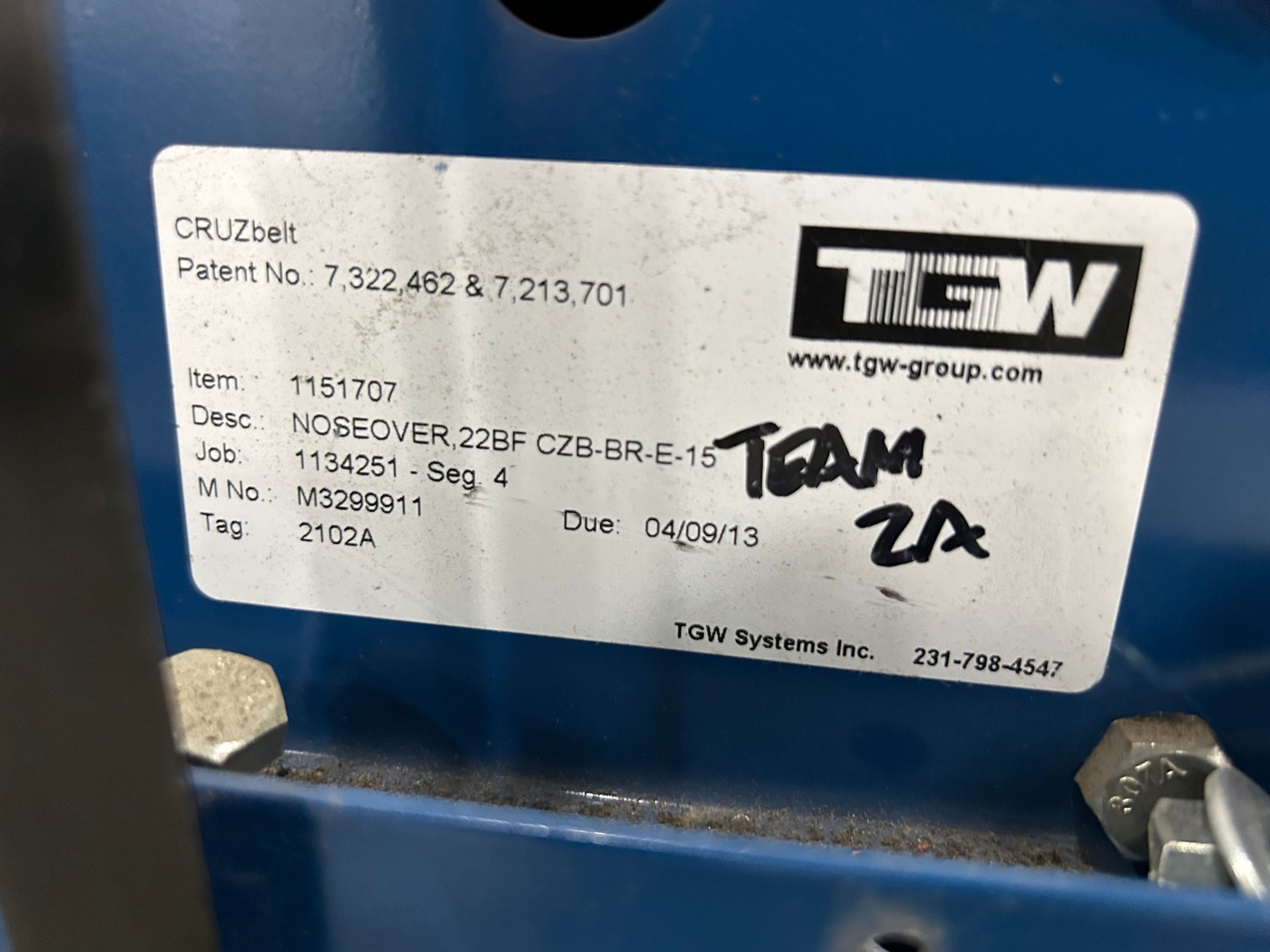 Conveyor - Noseover - TGW - Document 2