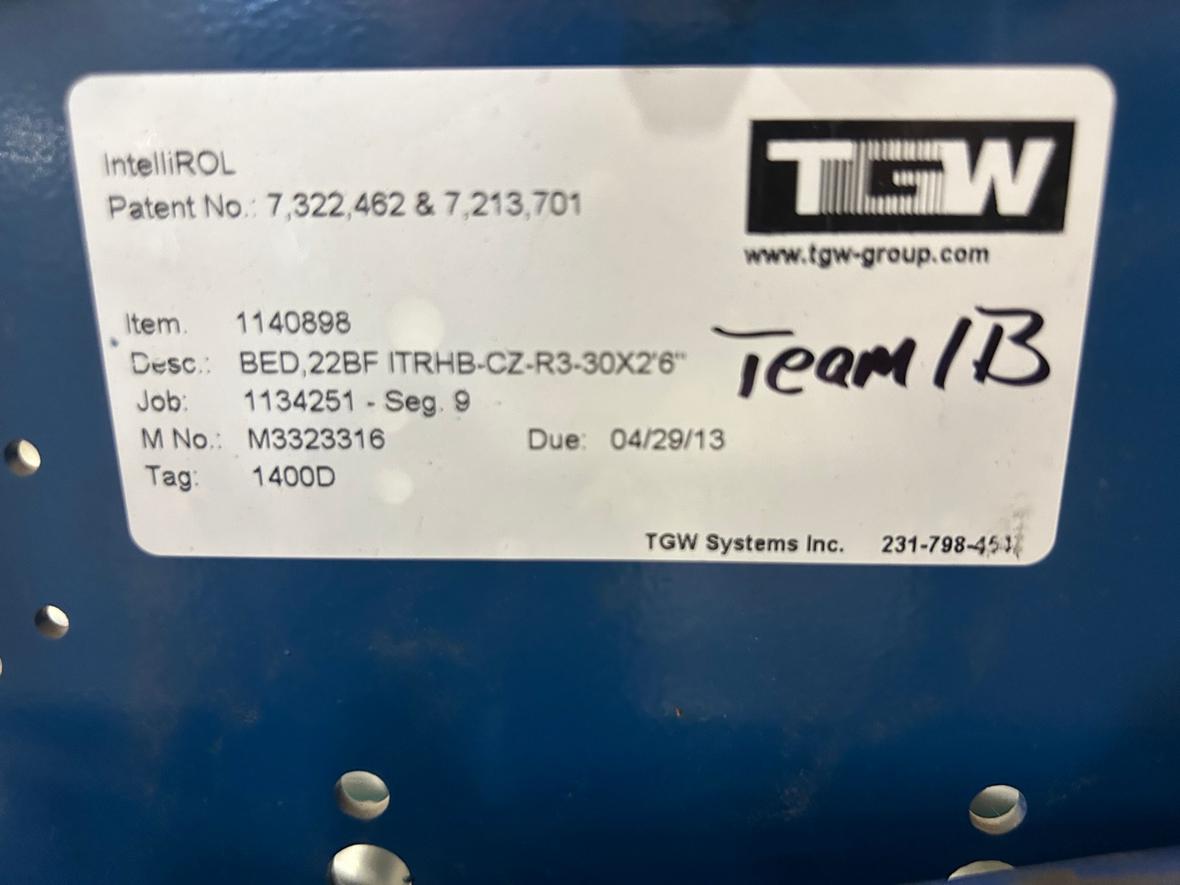 Conveyor - Bed - 22" x 30" - T - Document 3