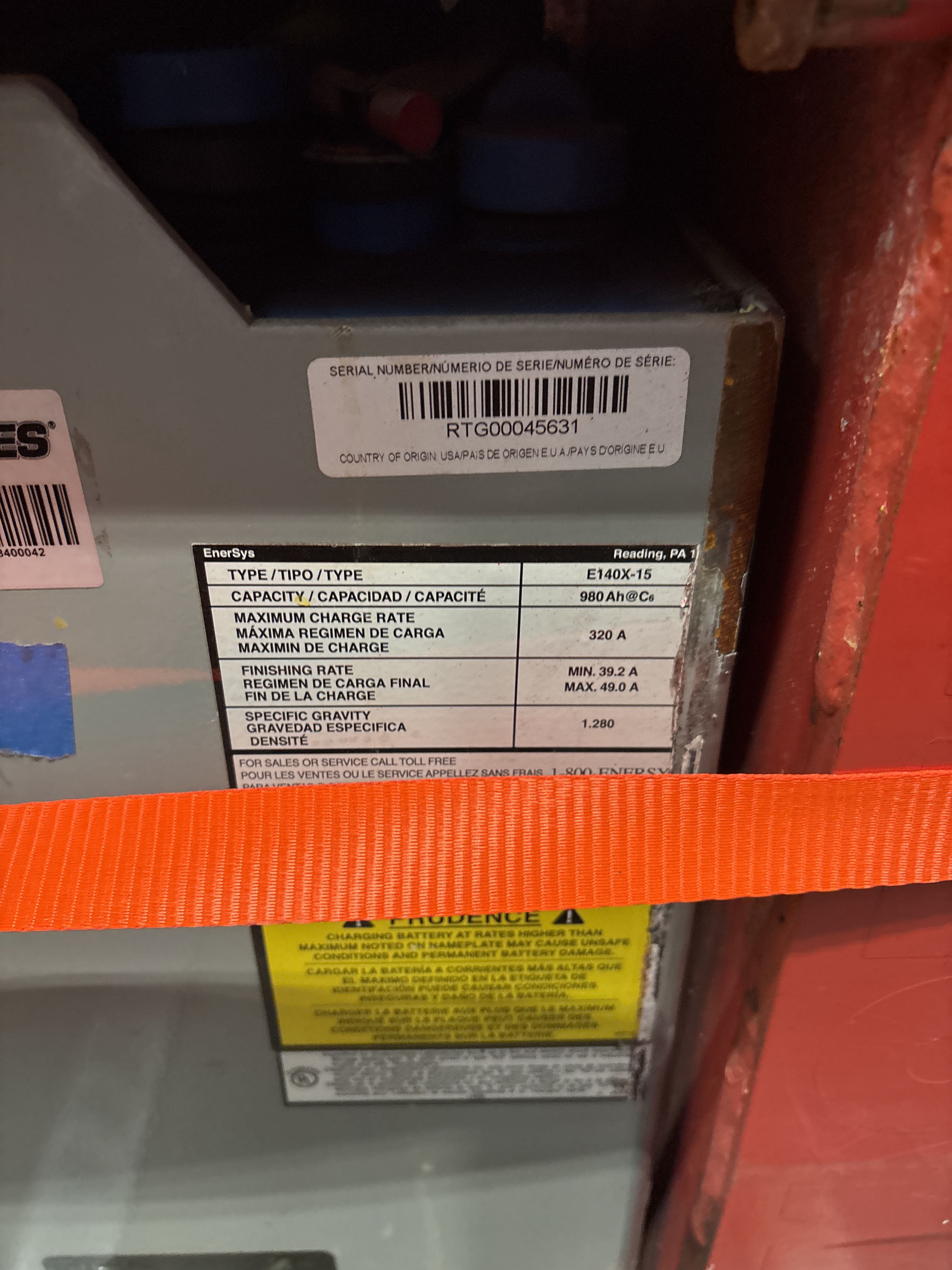 36 Volt Enersys Battery - Document 3