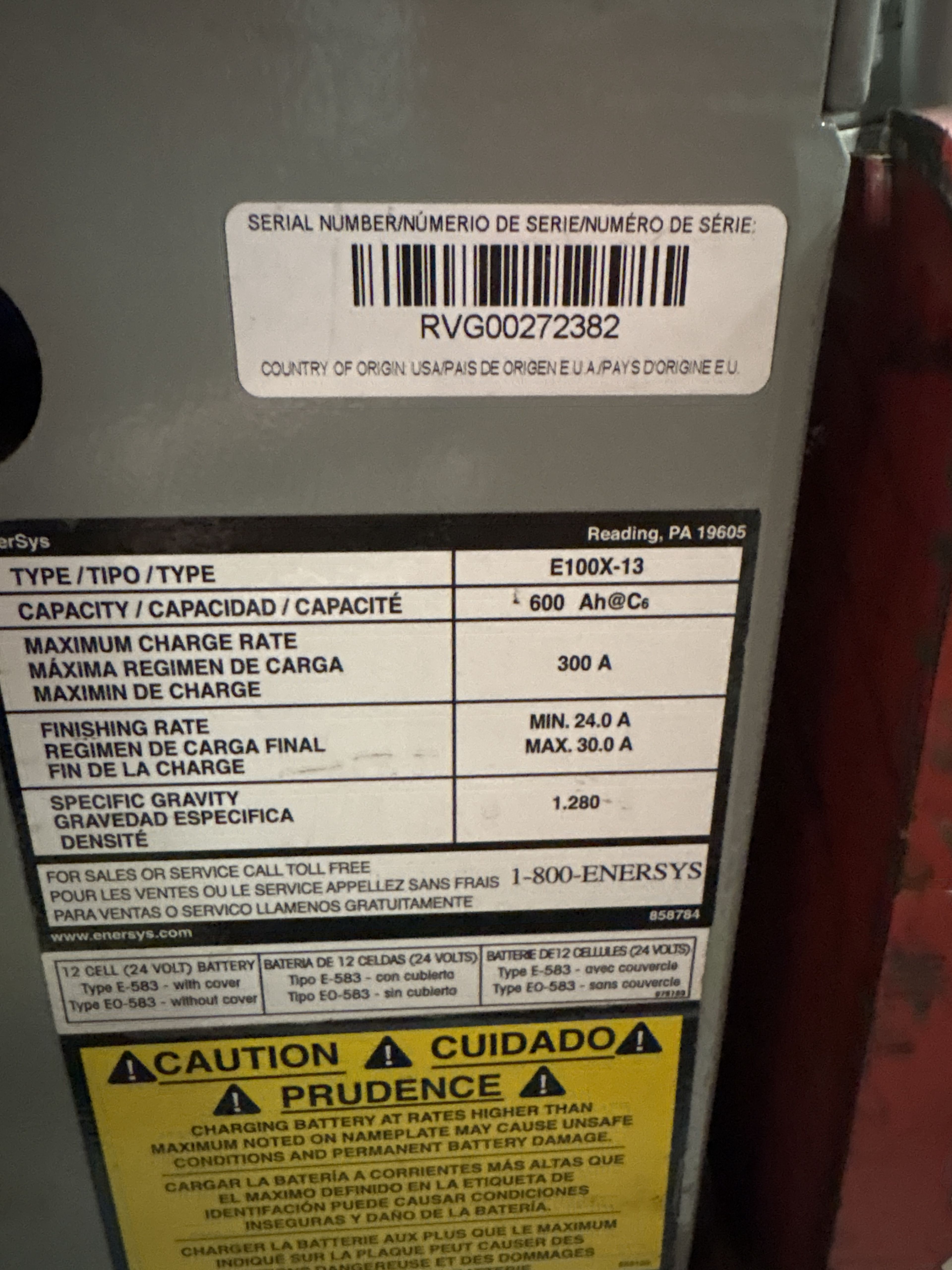 24 Volt Enersys Battery - Document 3