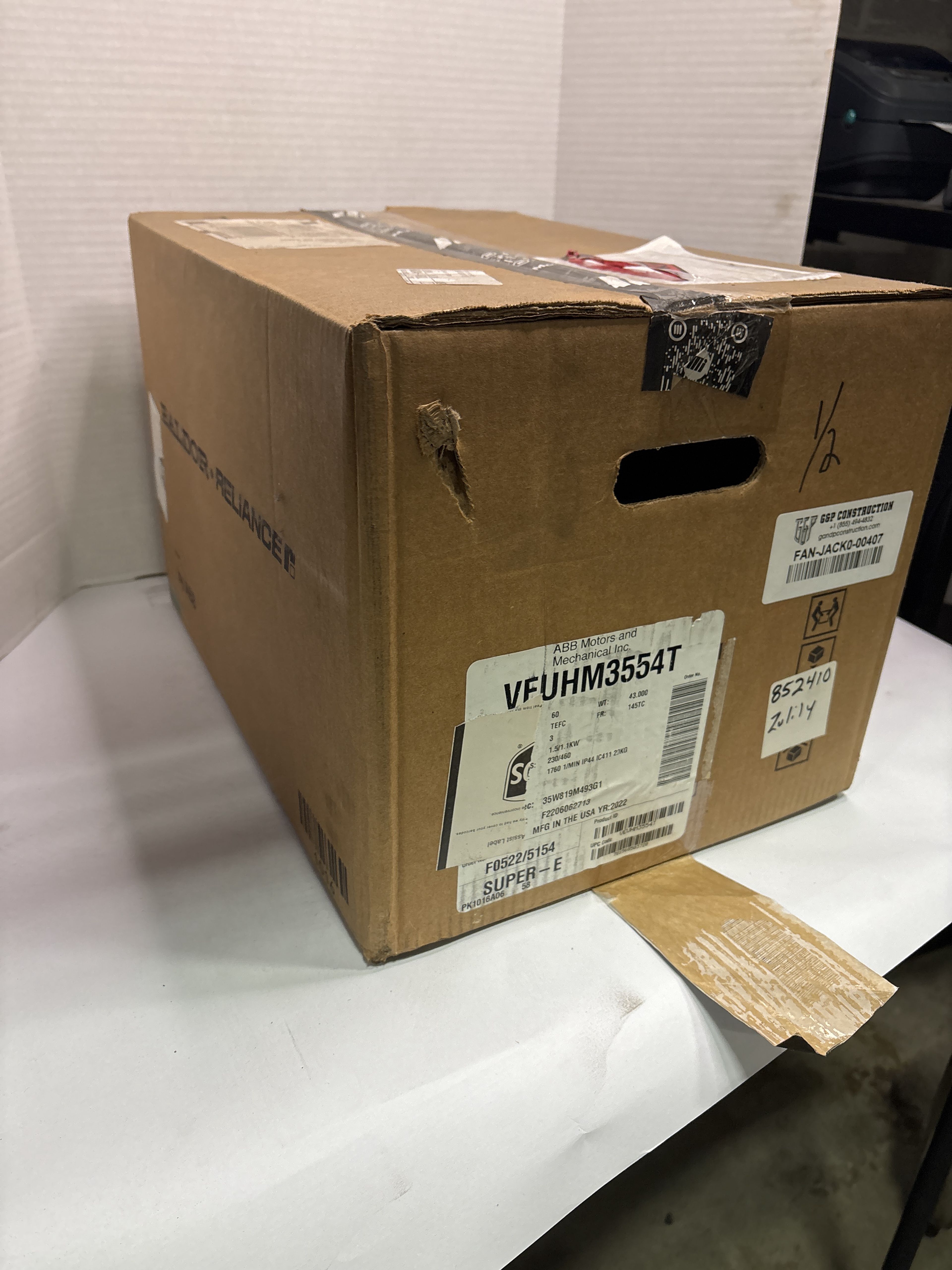 Baldor Reliance -  1.5 HP Electric Motor - VEUHM3554T - Document 2