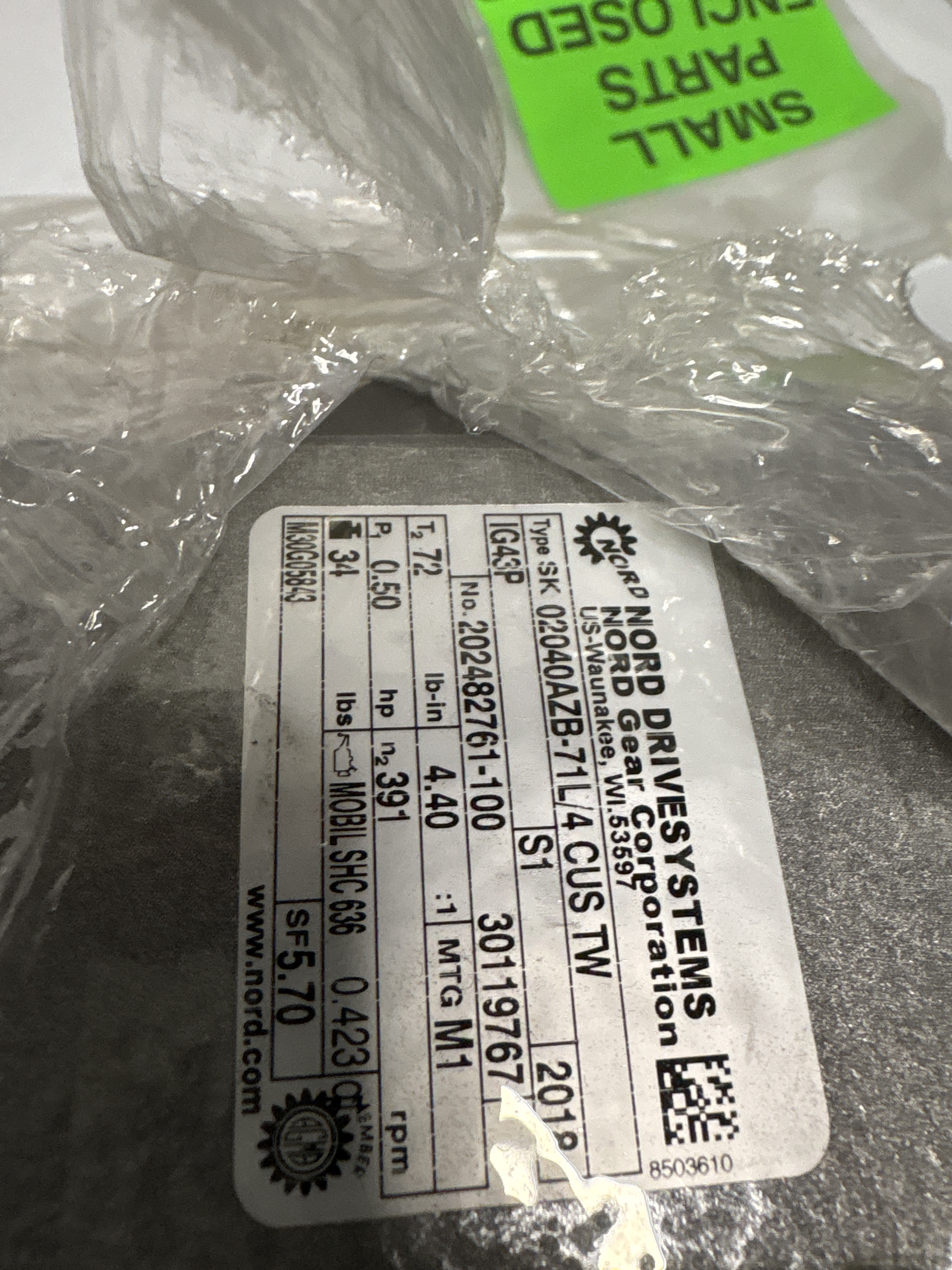 Nord Drive Systems - .5 HP Electric Motor - SK02040AZB-71L/4 CUS TW