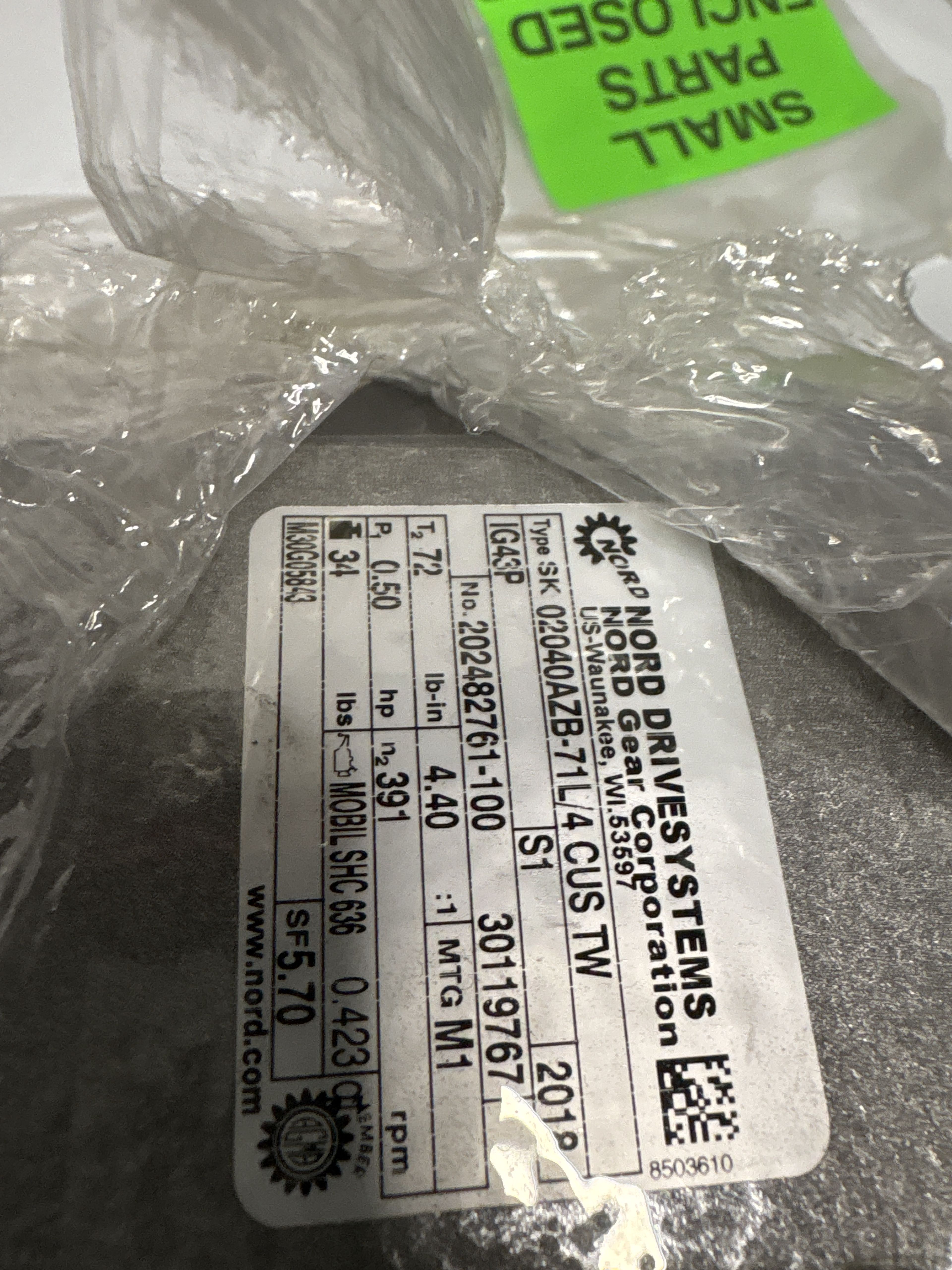 Nord Drive Systems - .5 HP Electric Motor - SK02040AZB-71L/4 CUS TW