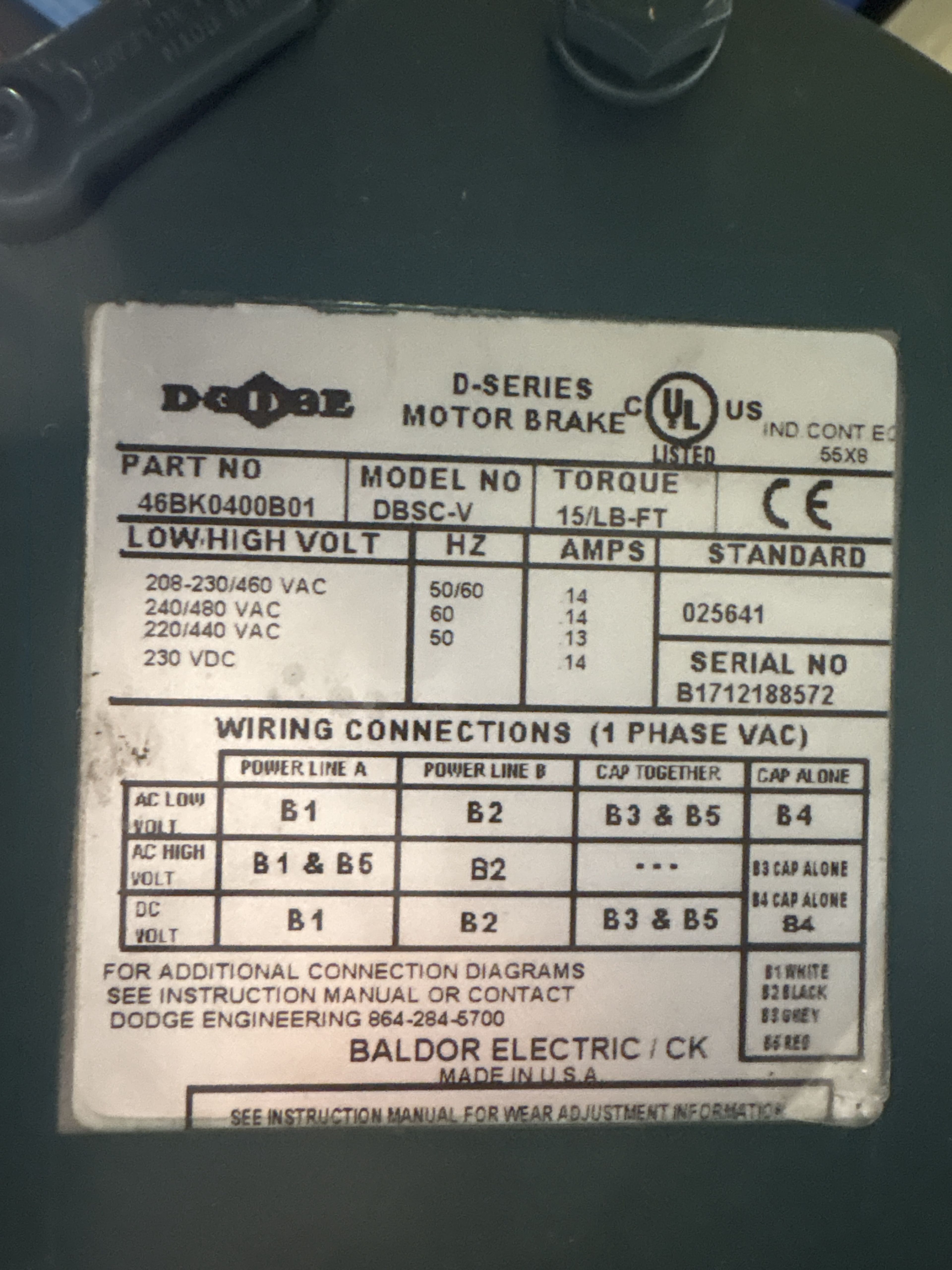 Baldor Reliance - 5 HP Electric Motor -VEBM3615T-D - Document 4