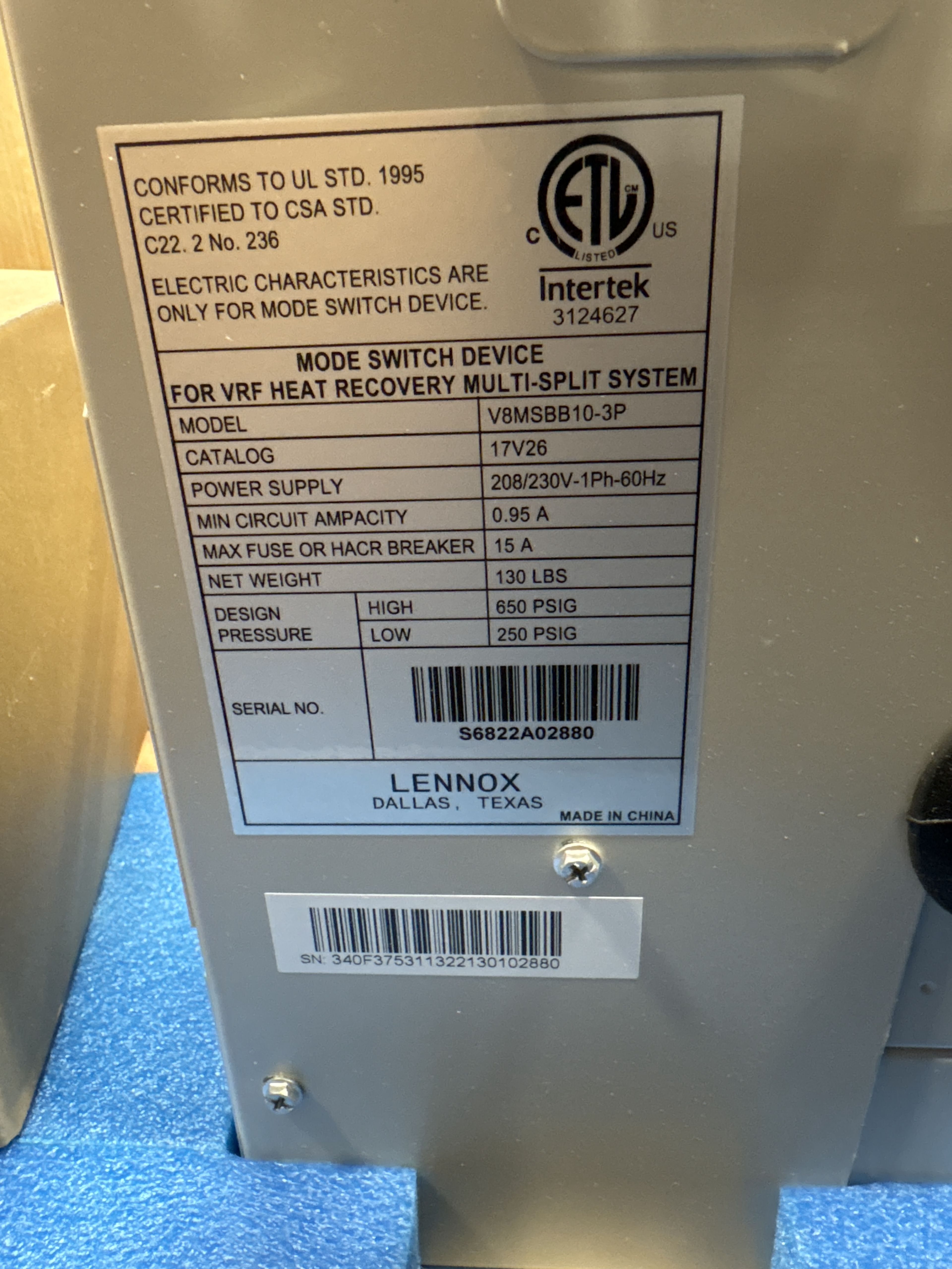Submittal Data Mode Selection - Document 7