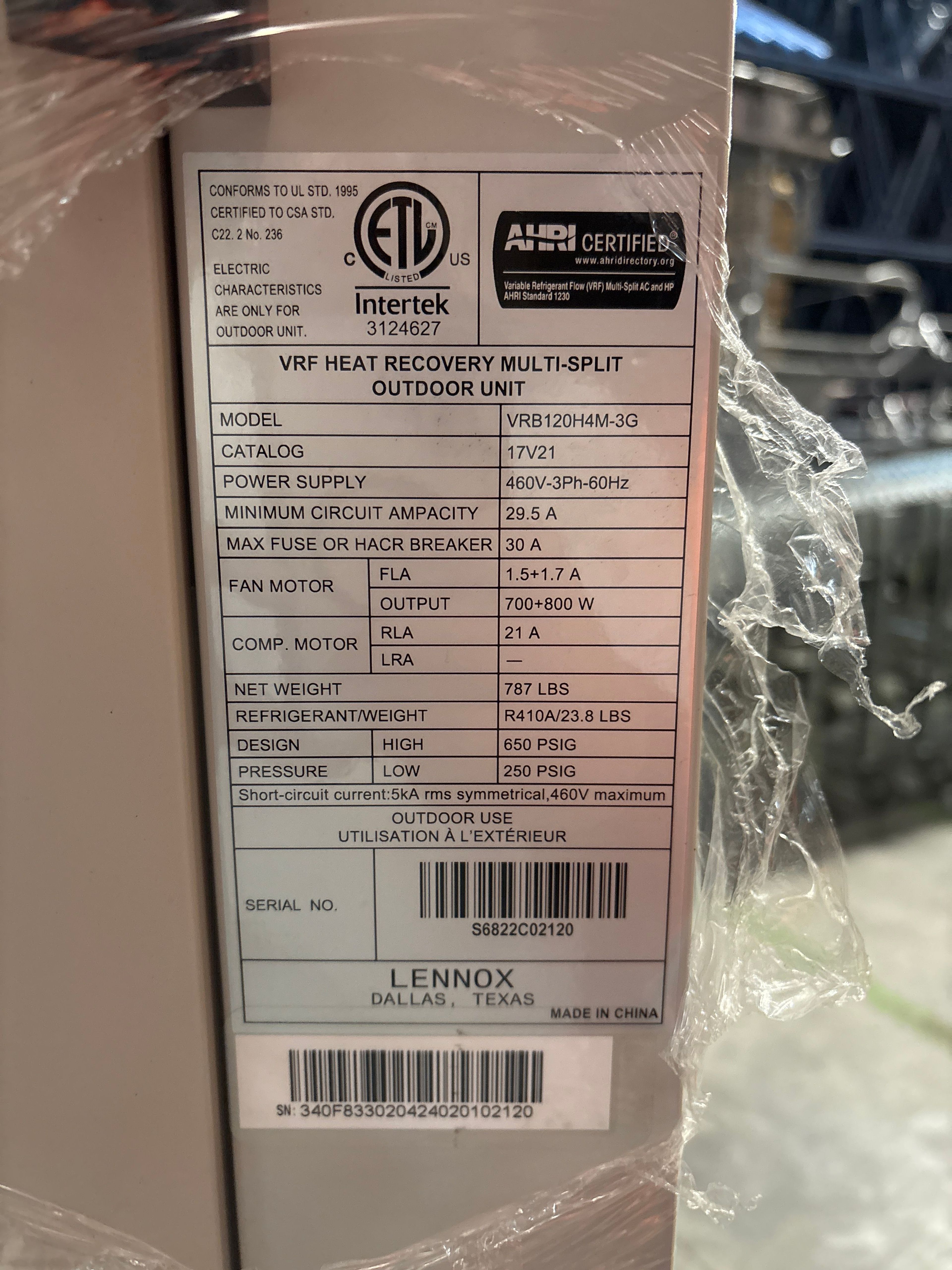 Heat Recovery Unit - VRF  Outd - Document 3