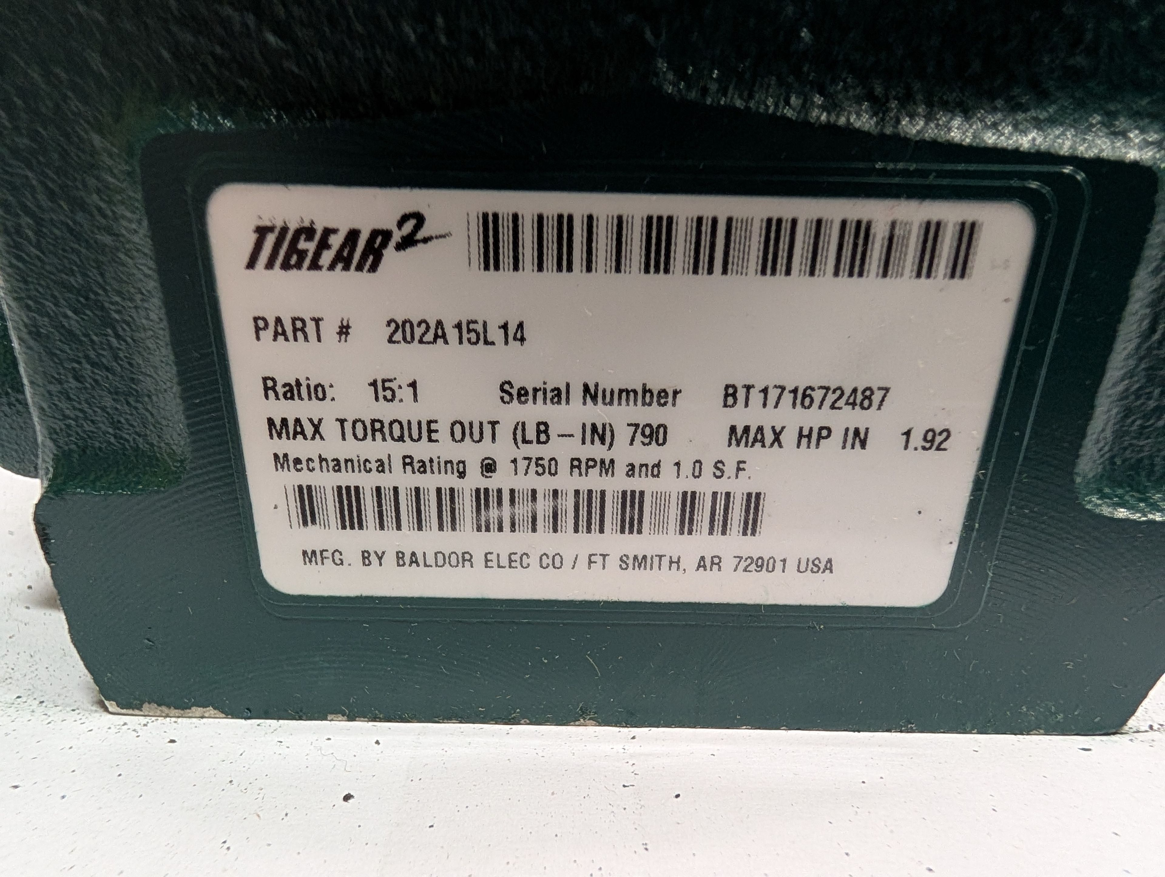 Dodge Tigear - 15:1 Gear Reducer - 202A15L14 - Document 4