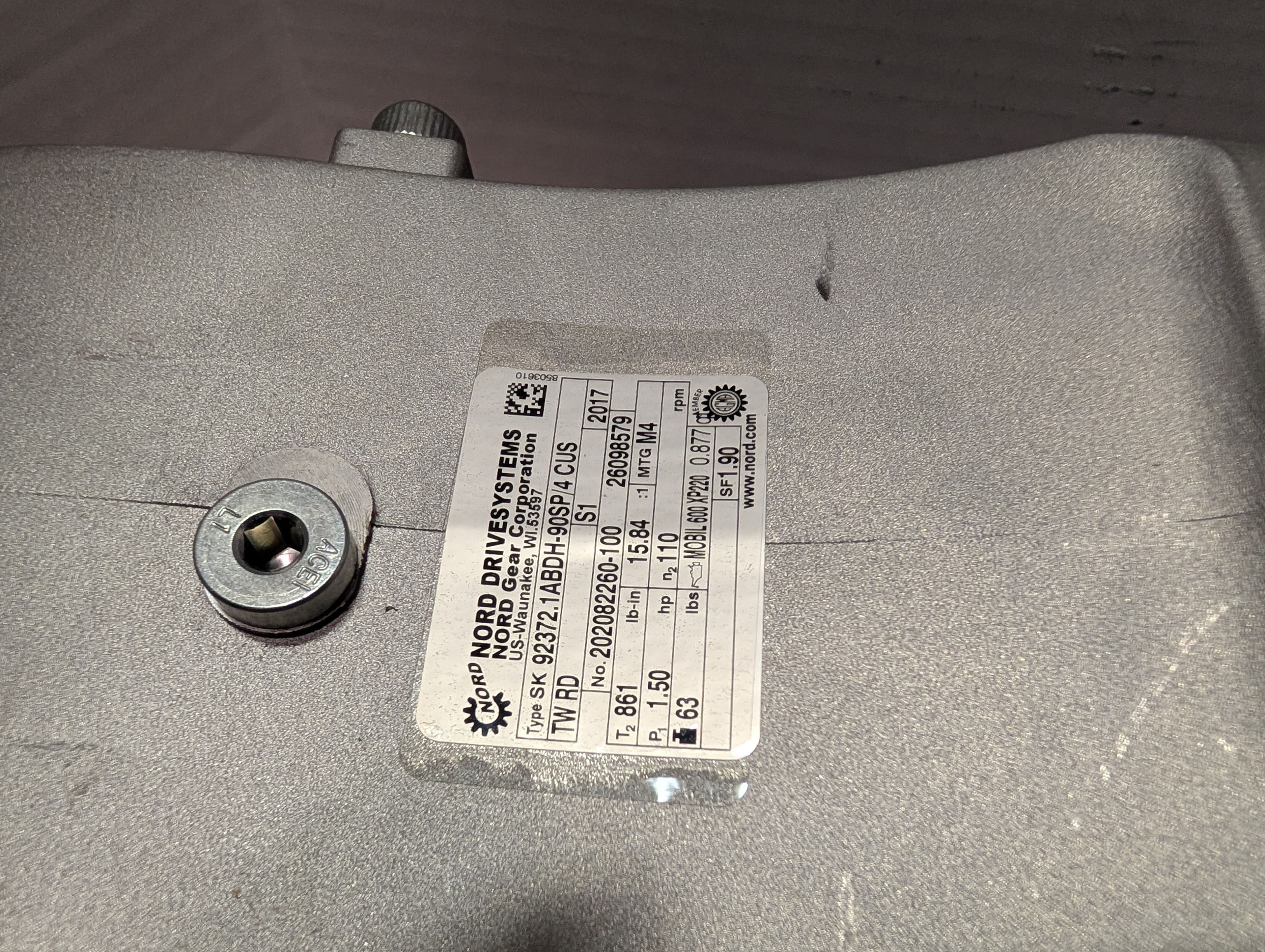 Nord Drive System - 1.5 HP Electric Motor - SK 90SP/4 CUS TW - Document 2