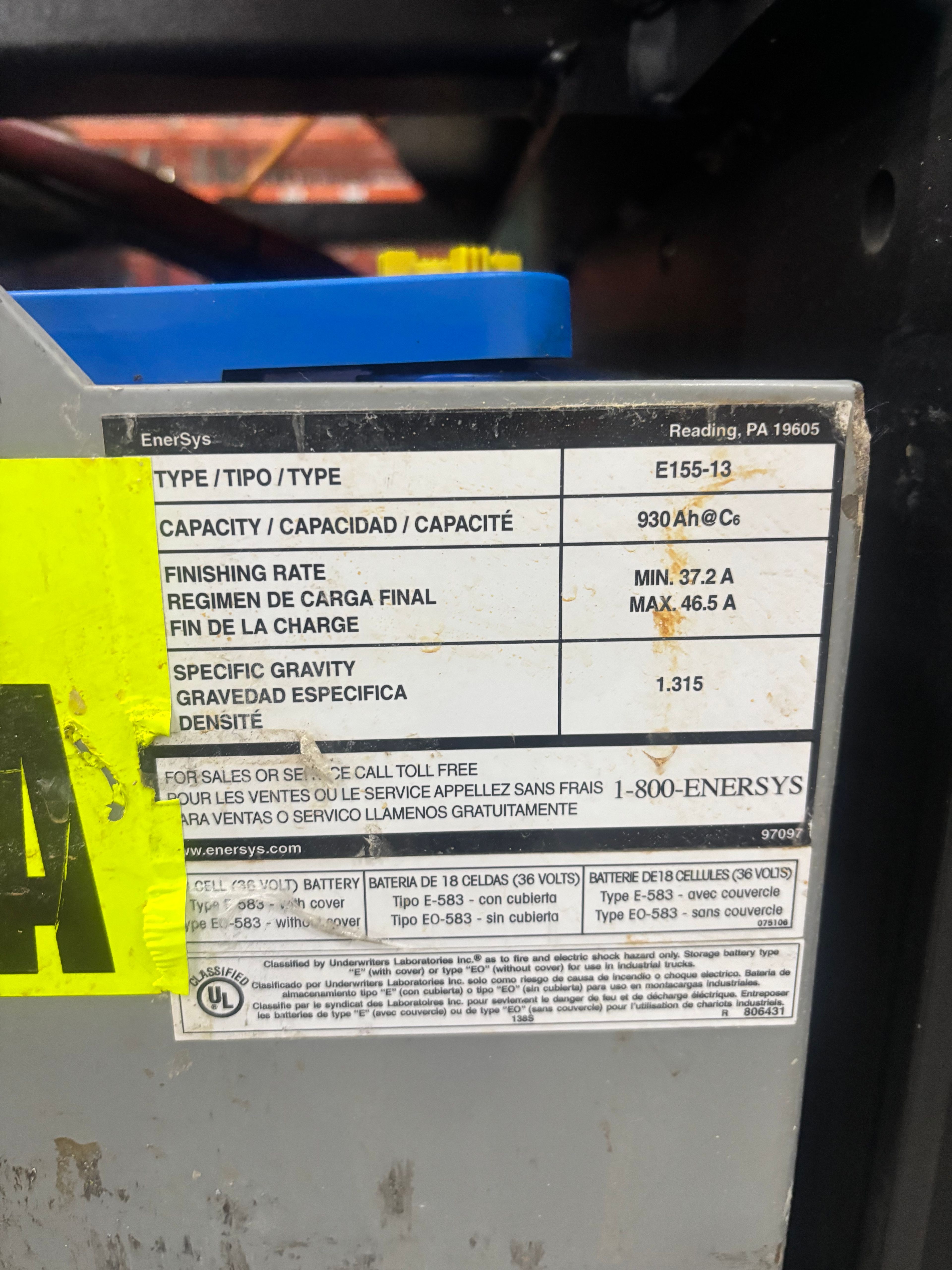 36 Volt Battery - Enersys - Document 3