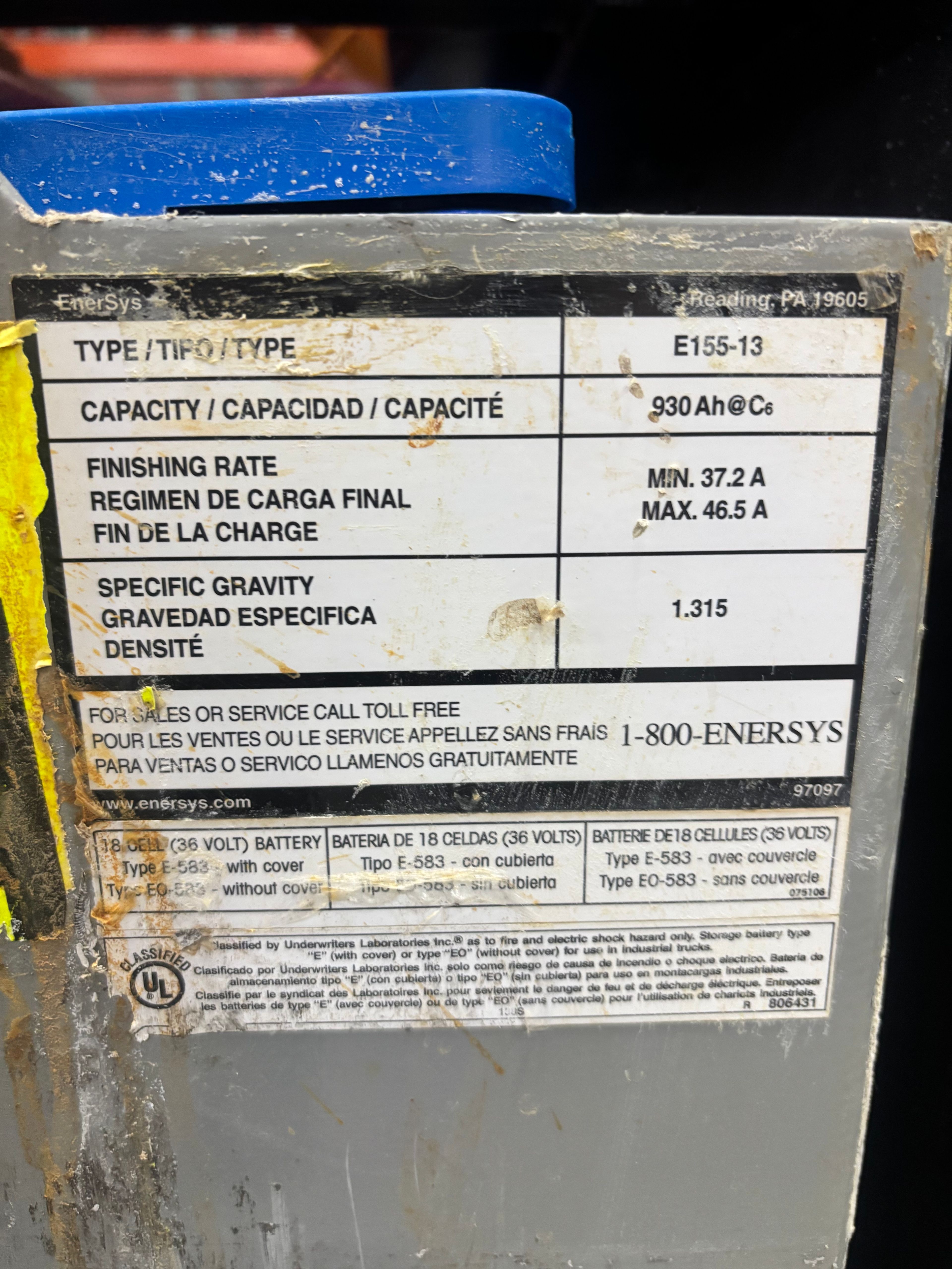 36 Volt Battery - Enersys - Document 3