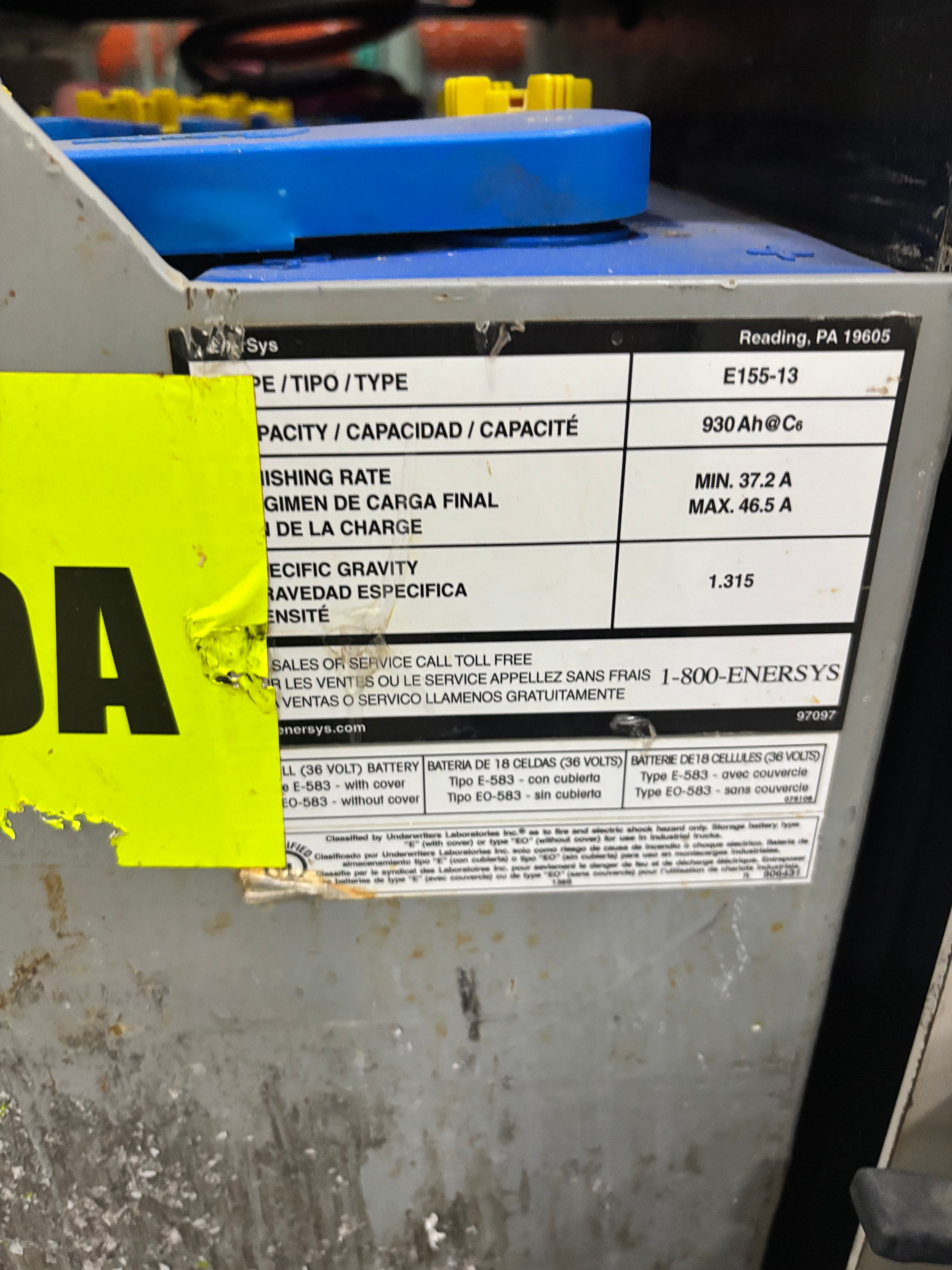 36 Volt Battery - Enersys - Document 3