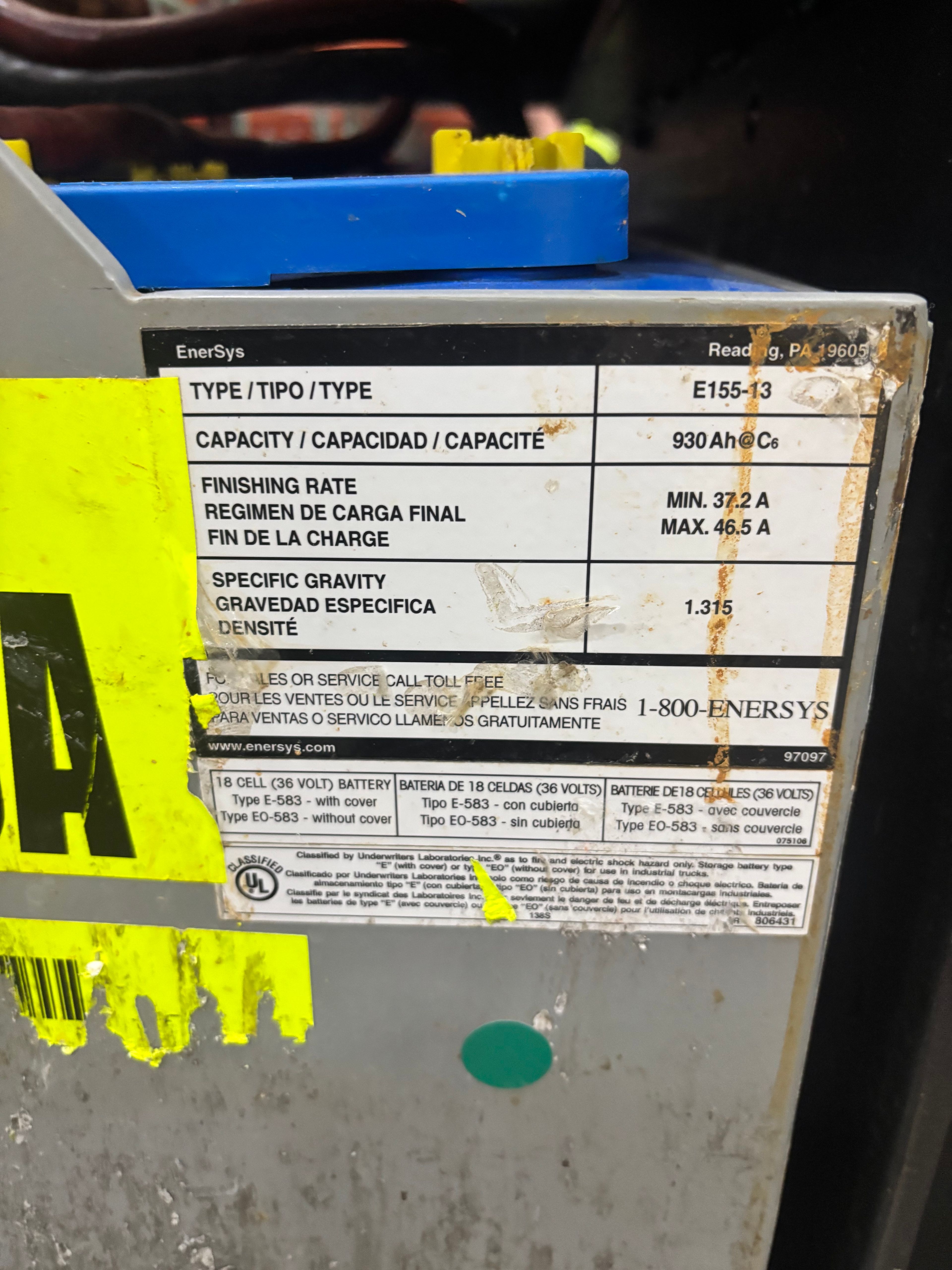 36 Volt Battery - Enersys - Document 3