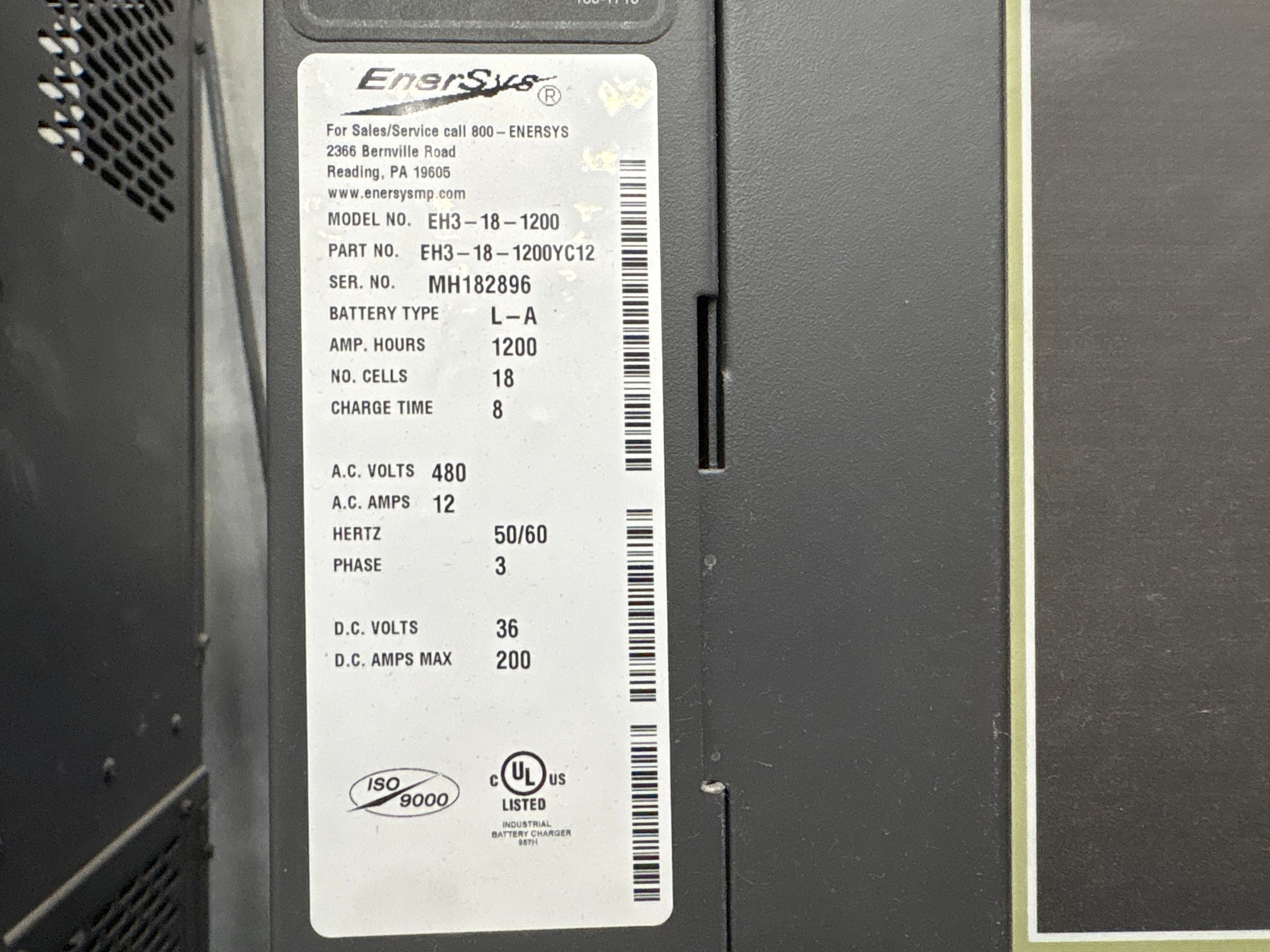 Enersys Enforcer HF- 36V Battery Charger - Document 3