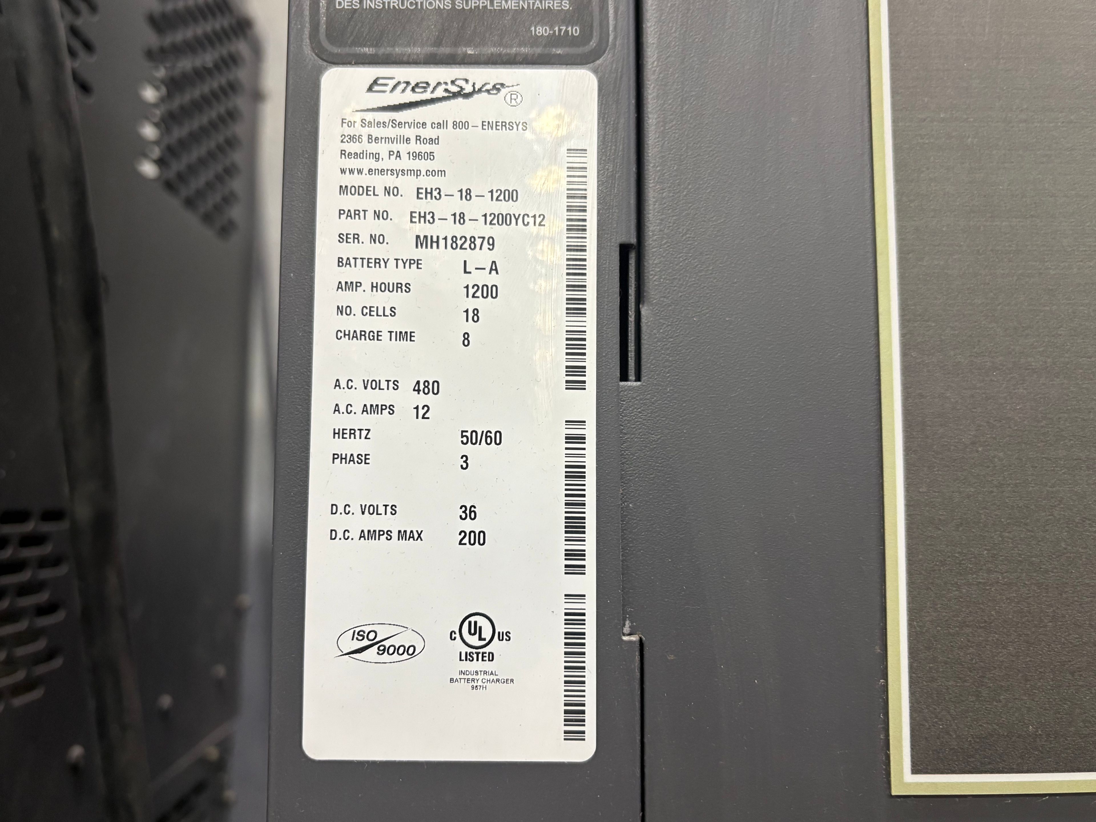 Enersys Enforcer HF- 36V Battery Charger - Document 3