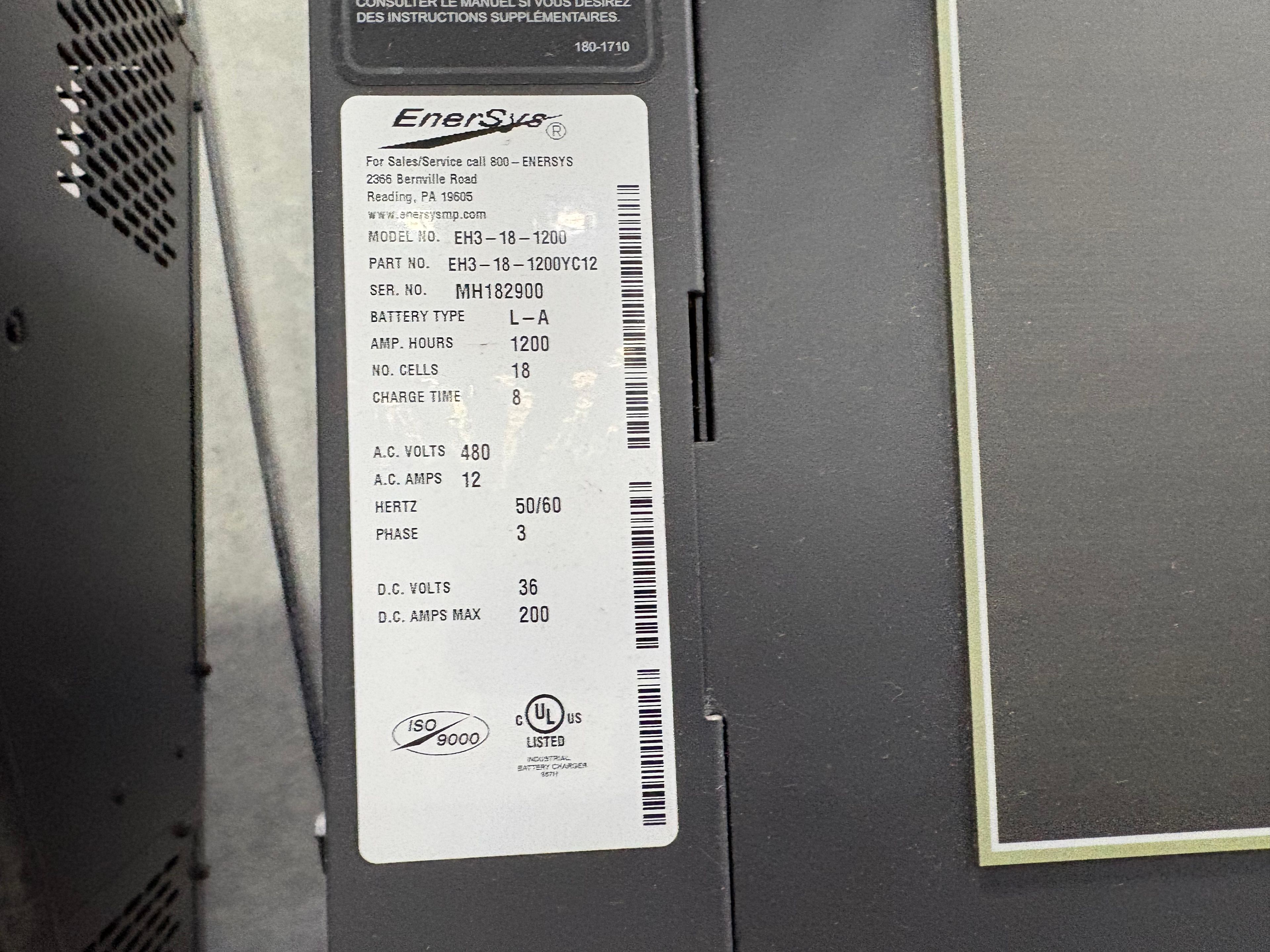 Enersys Enforcer HF- 36V Battery Charger - Document 7