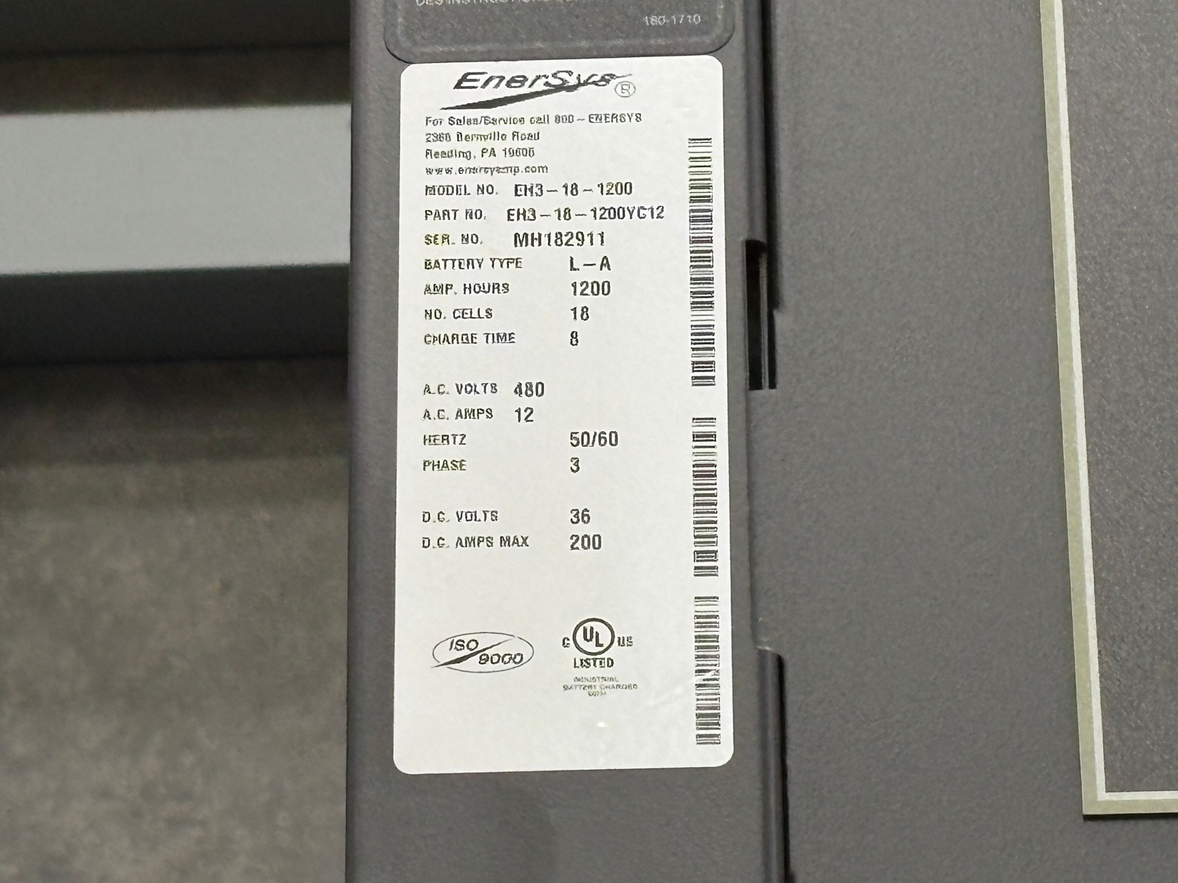 Enersys Enforcer HF- 36V Battery Charger - Document 6