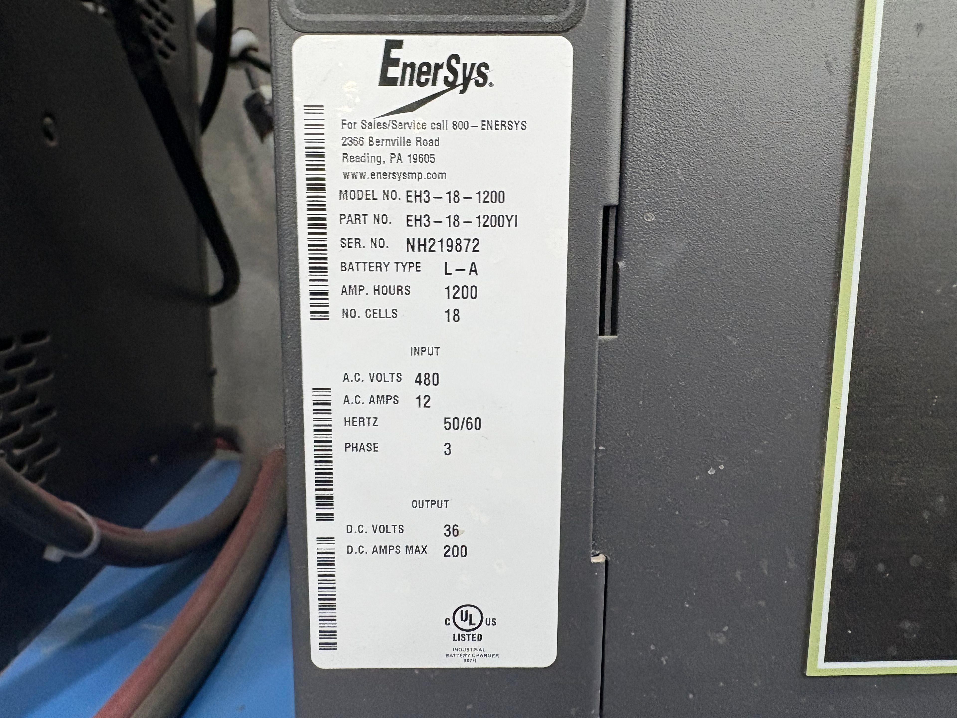 Enersys Enforcer HF- 36V Battery Charger - Document 7