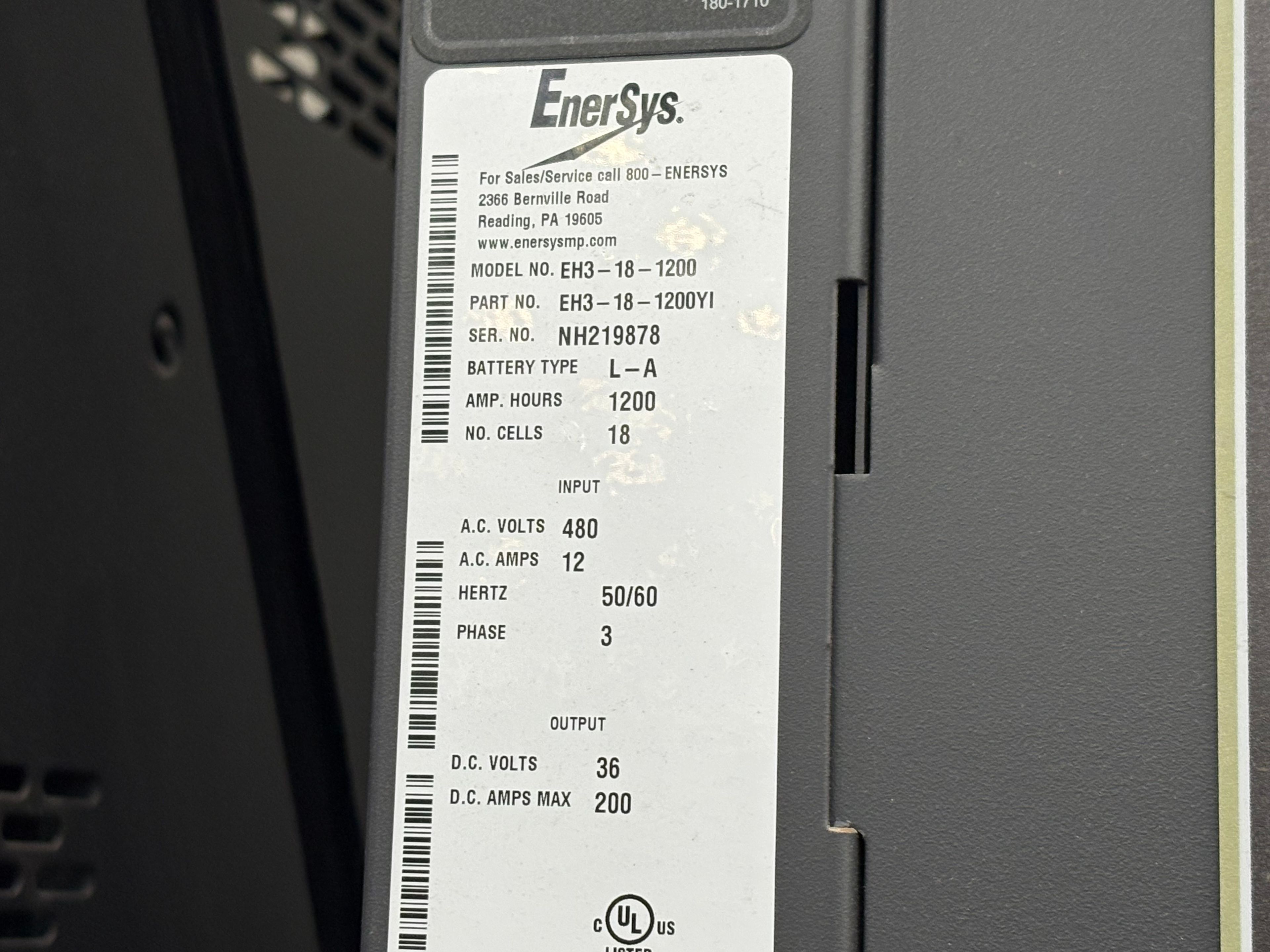 Enersys Enforcer HF- 36V Battery Charger - Document 7