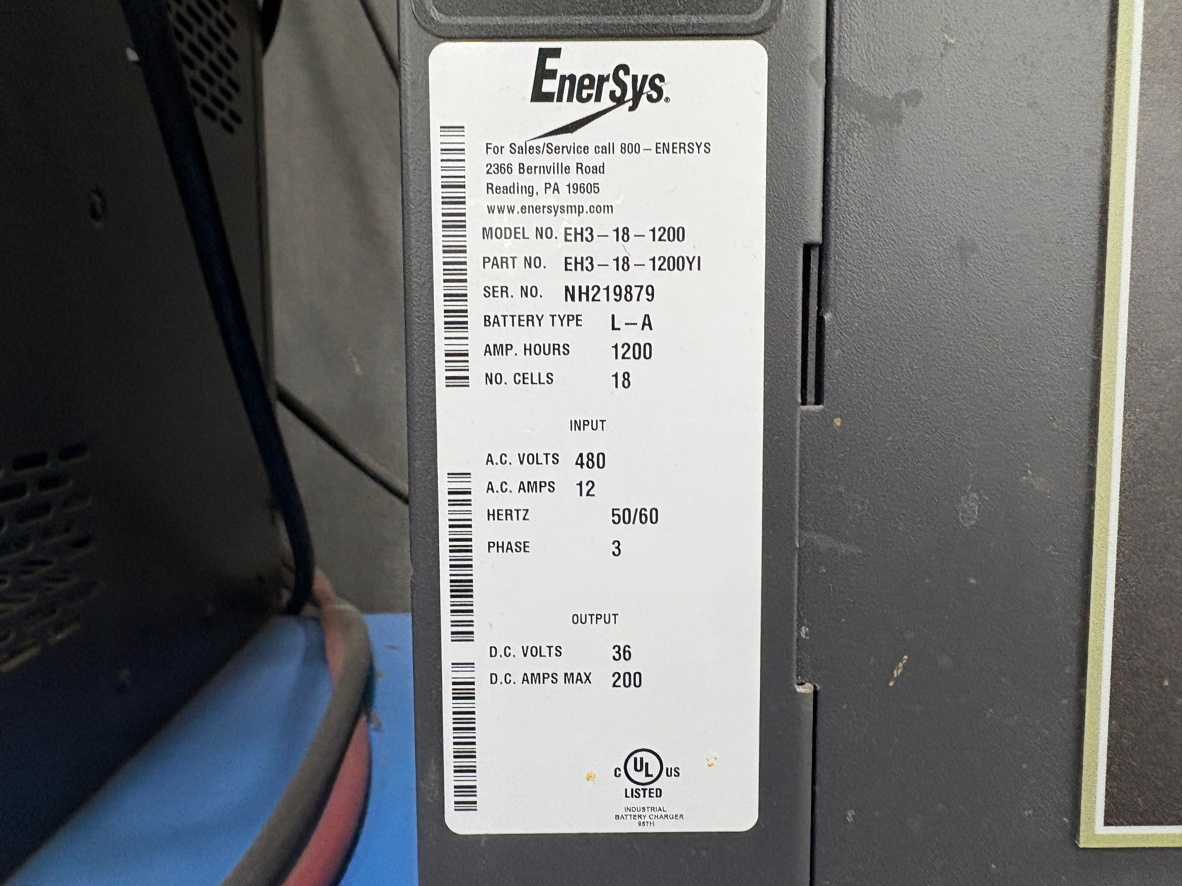 Enersys Enforcer HF- 36V Battery Charger - Document 7