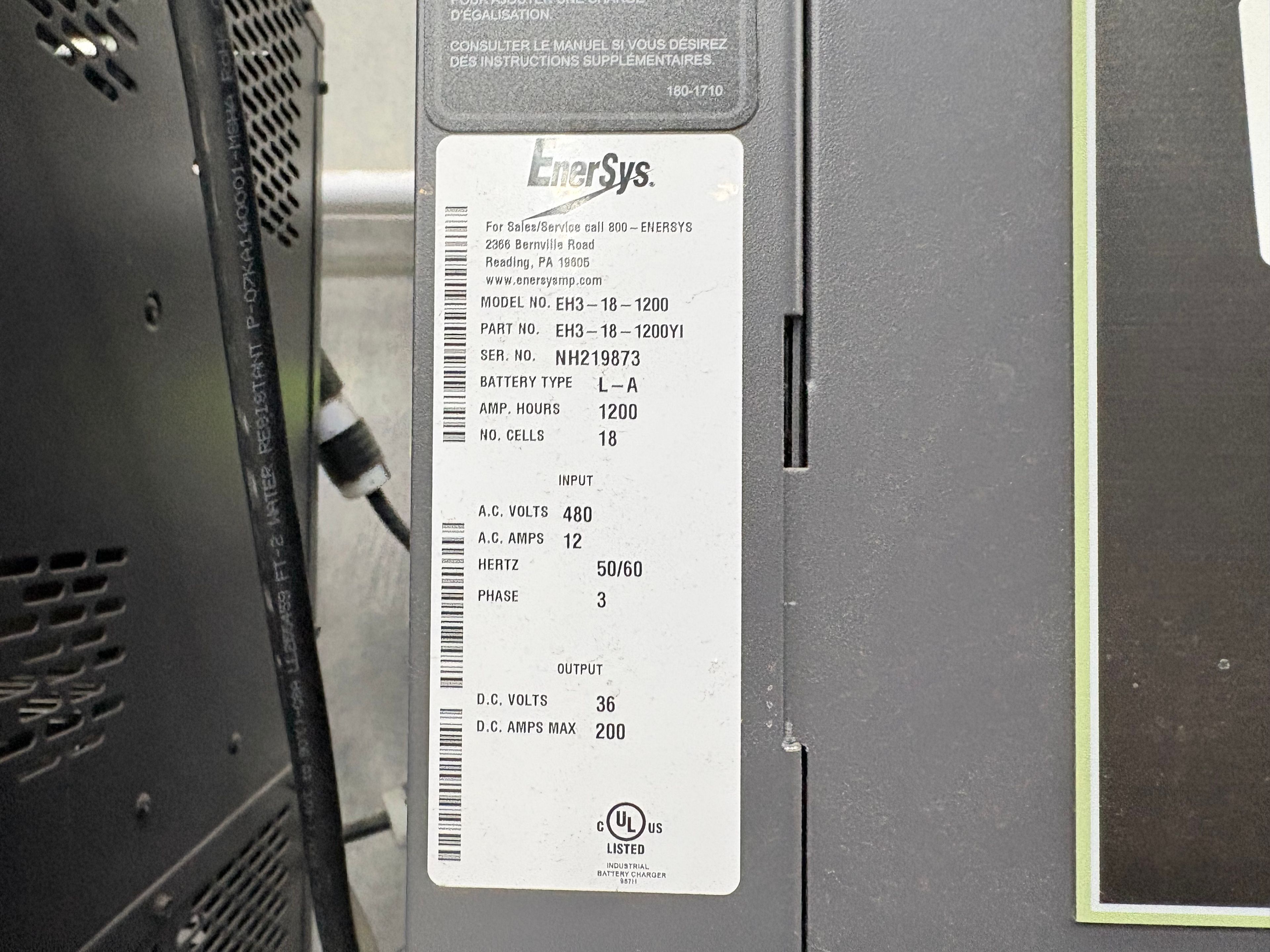 Enersys Enforcer HF- 36V Battery Charger - Document 3