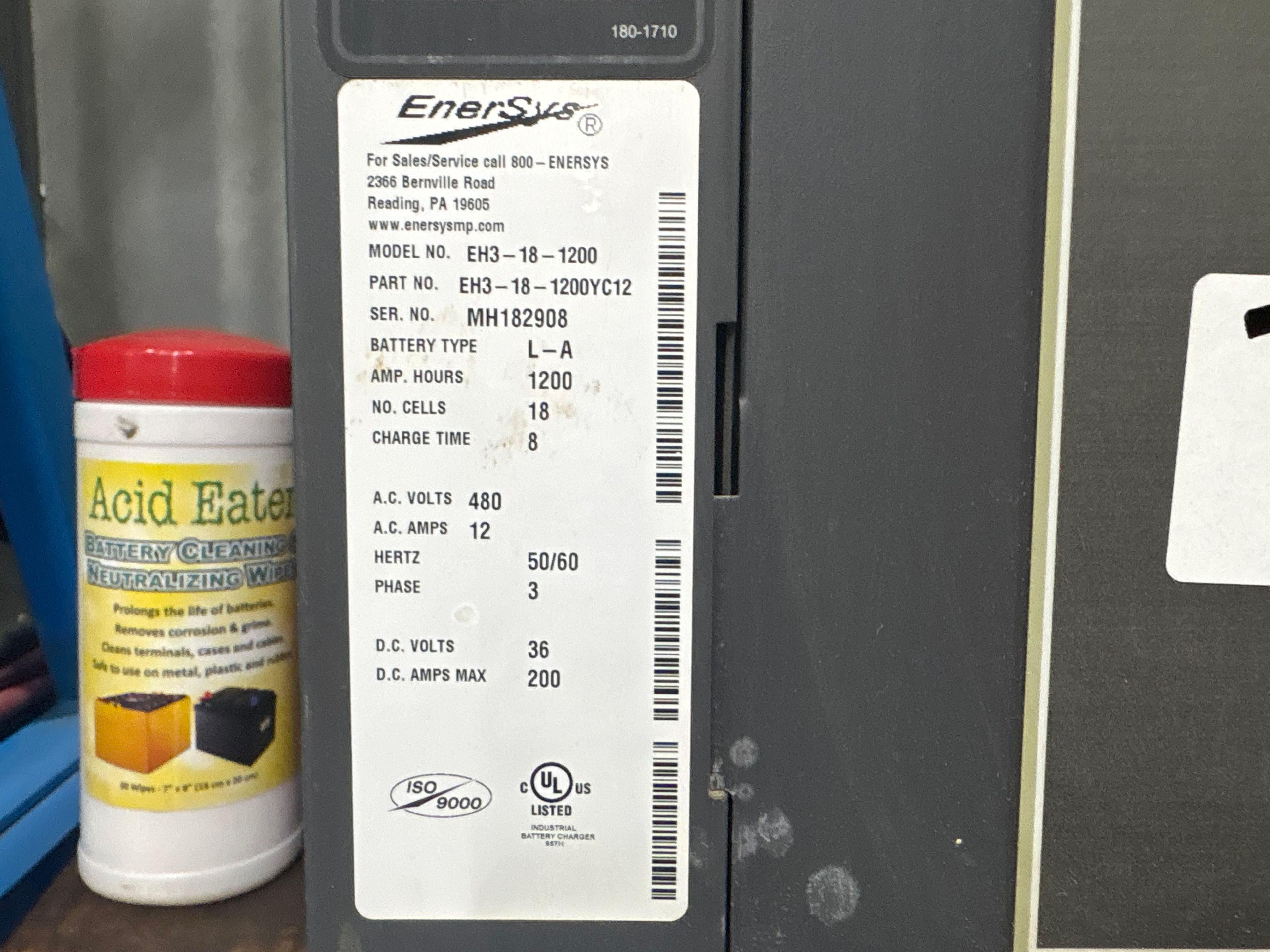 EnerSys EH3-18-1200 Enforcer HF 36V Battery Charger - Document 3