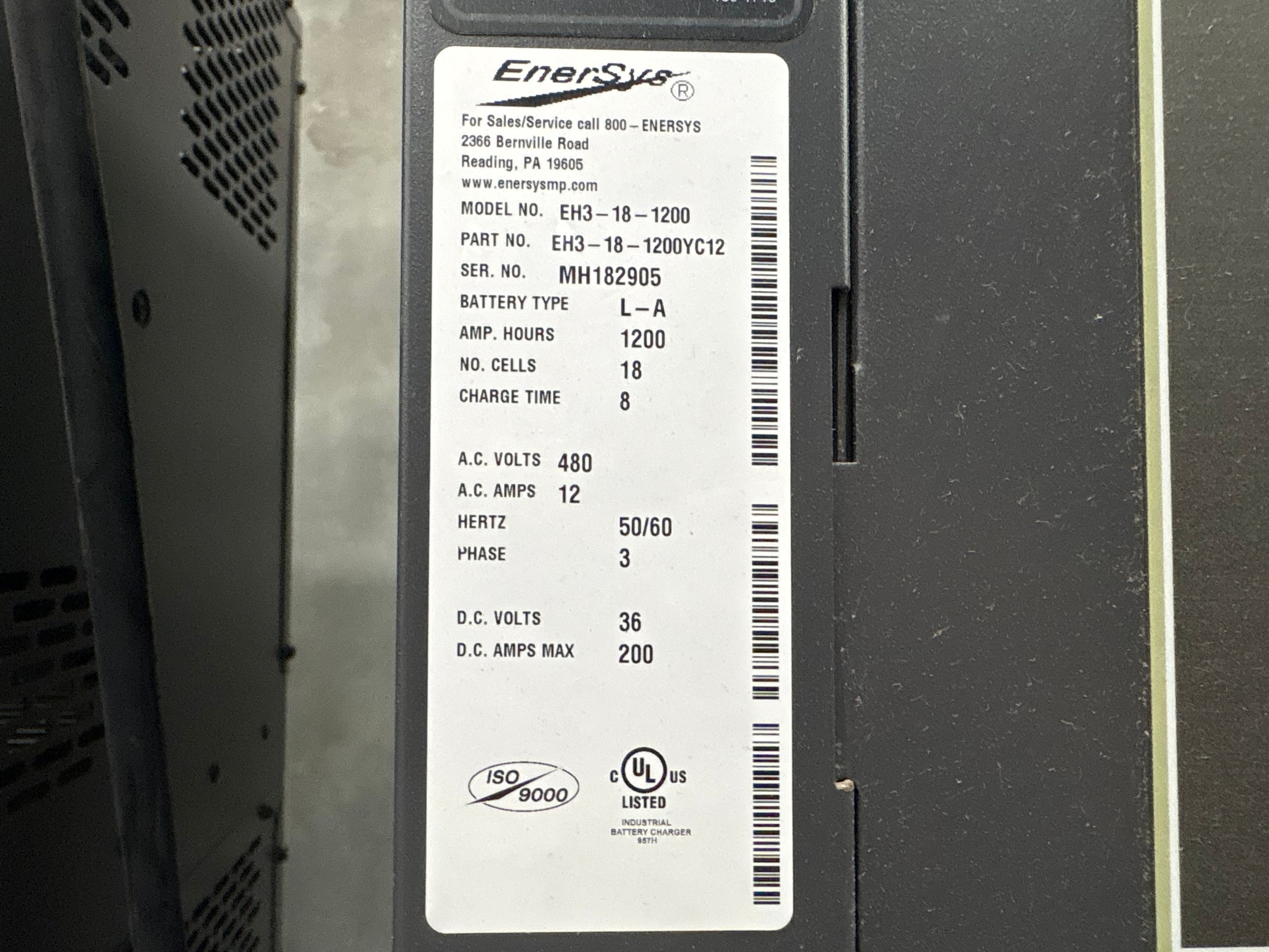 Enersys Enforcer HF- 36V Battery Charger - Document 3