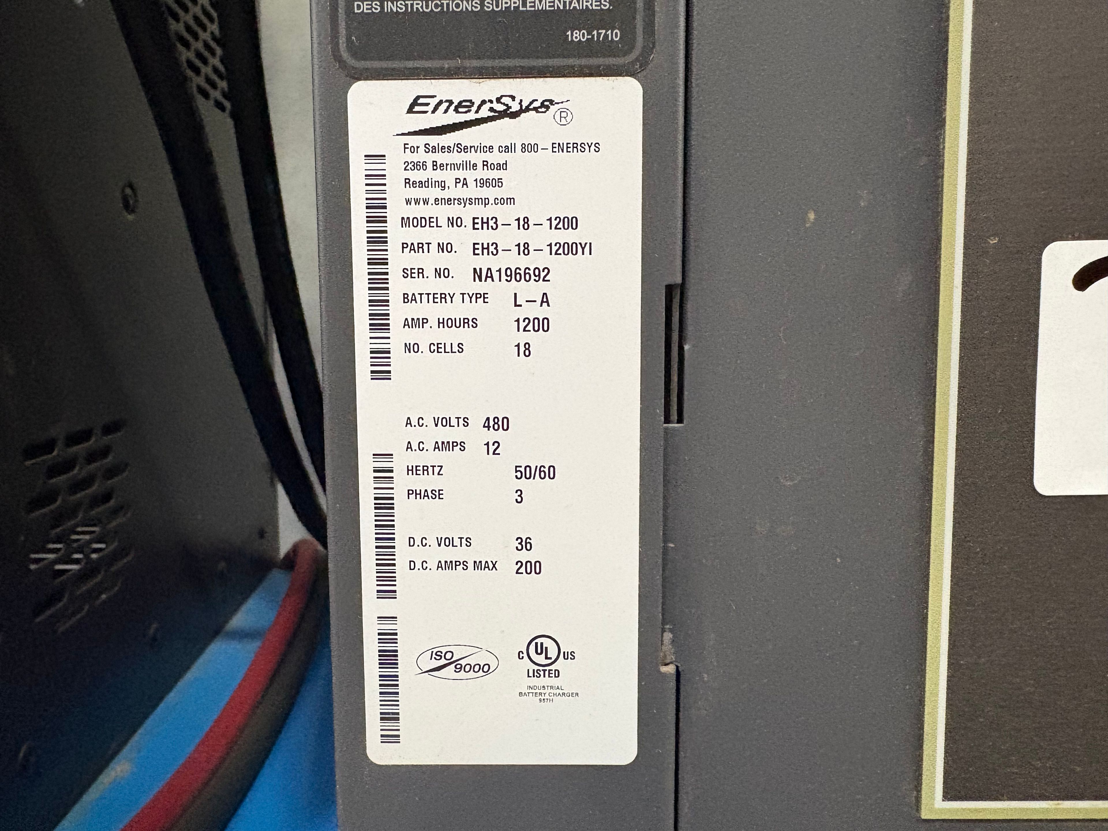 Enersys Enforcer HF- 36V Battery Charger - Document 7