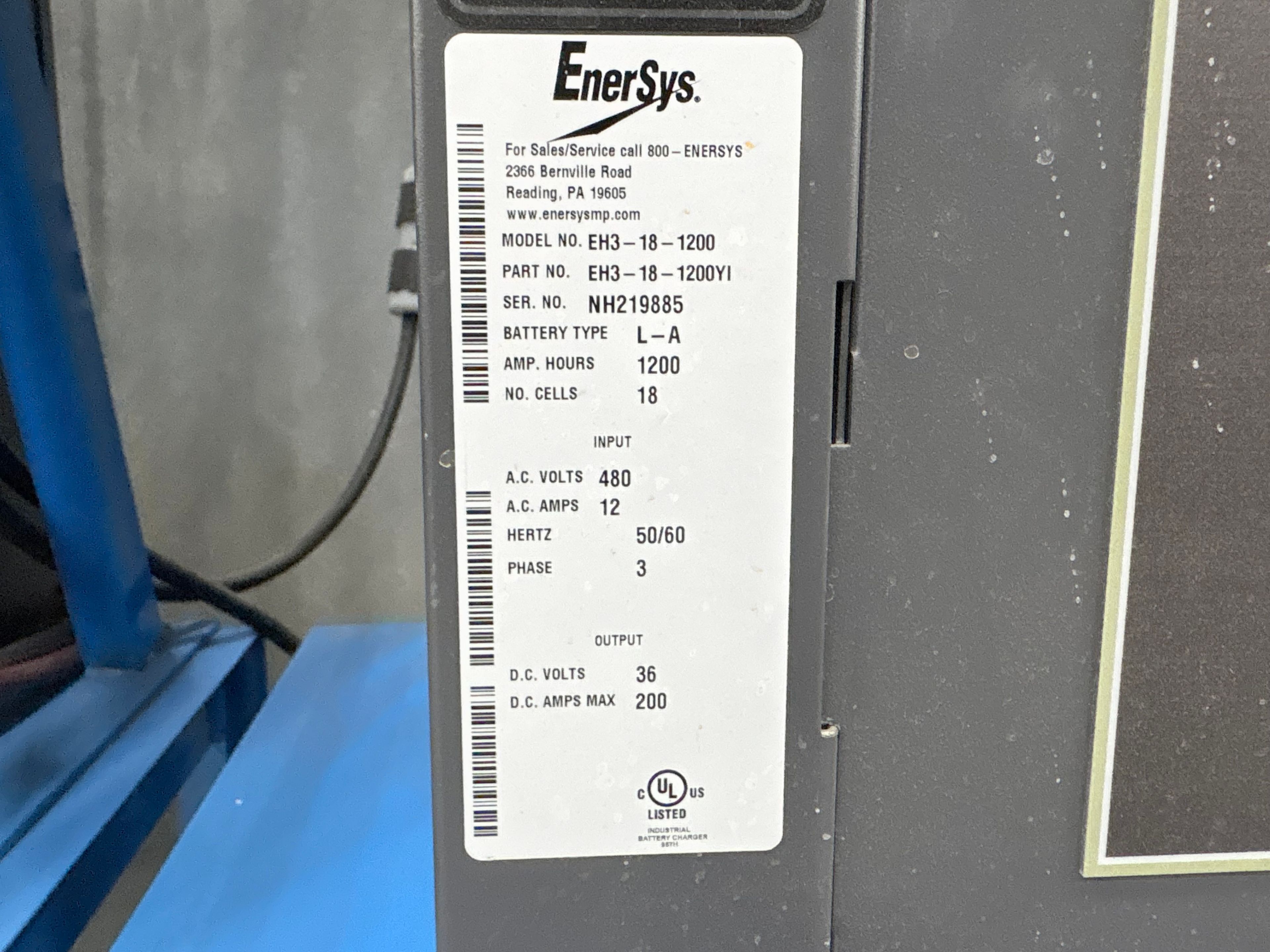 Enersys Enforcer HF- 36V Battery Charger - Document 3