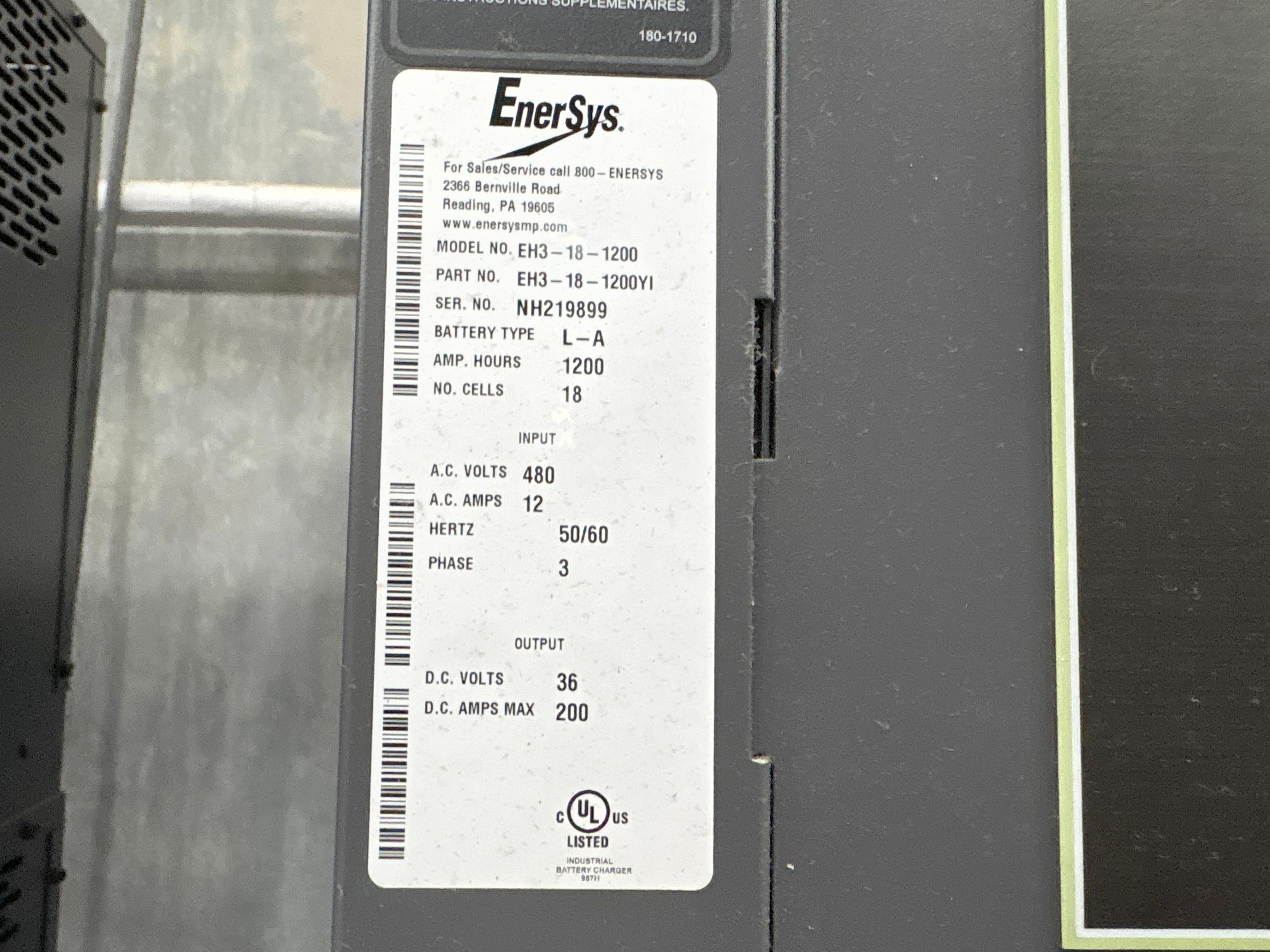 Enersys Enforcer HF- 36V Battery Charger - Document 3