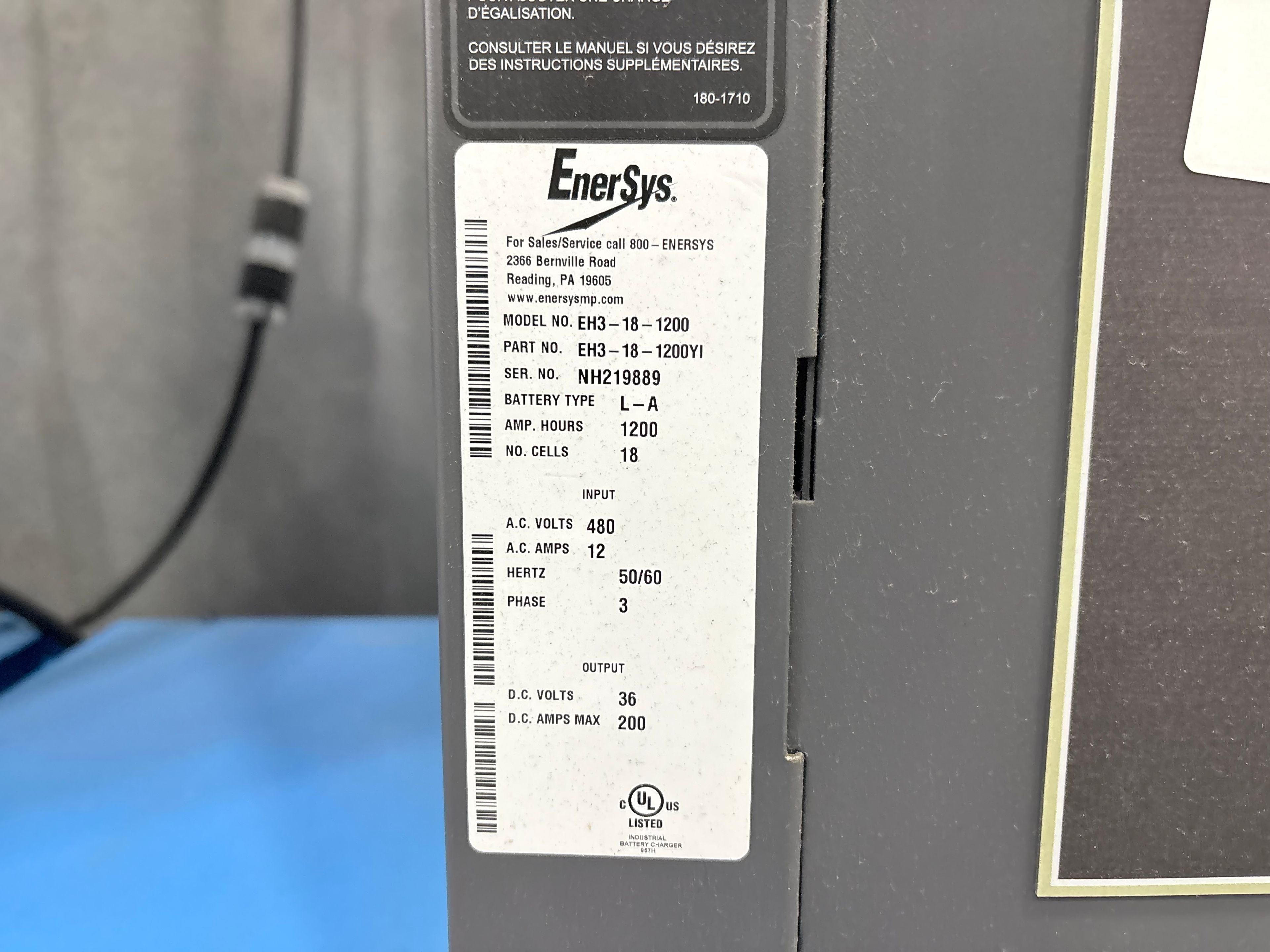 Enersys Enforcer HF- 36V Battery Charger - Document 3