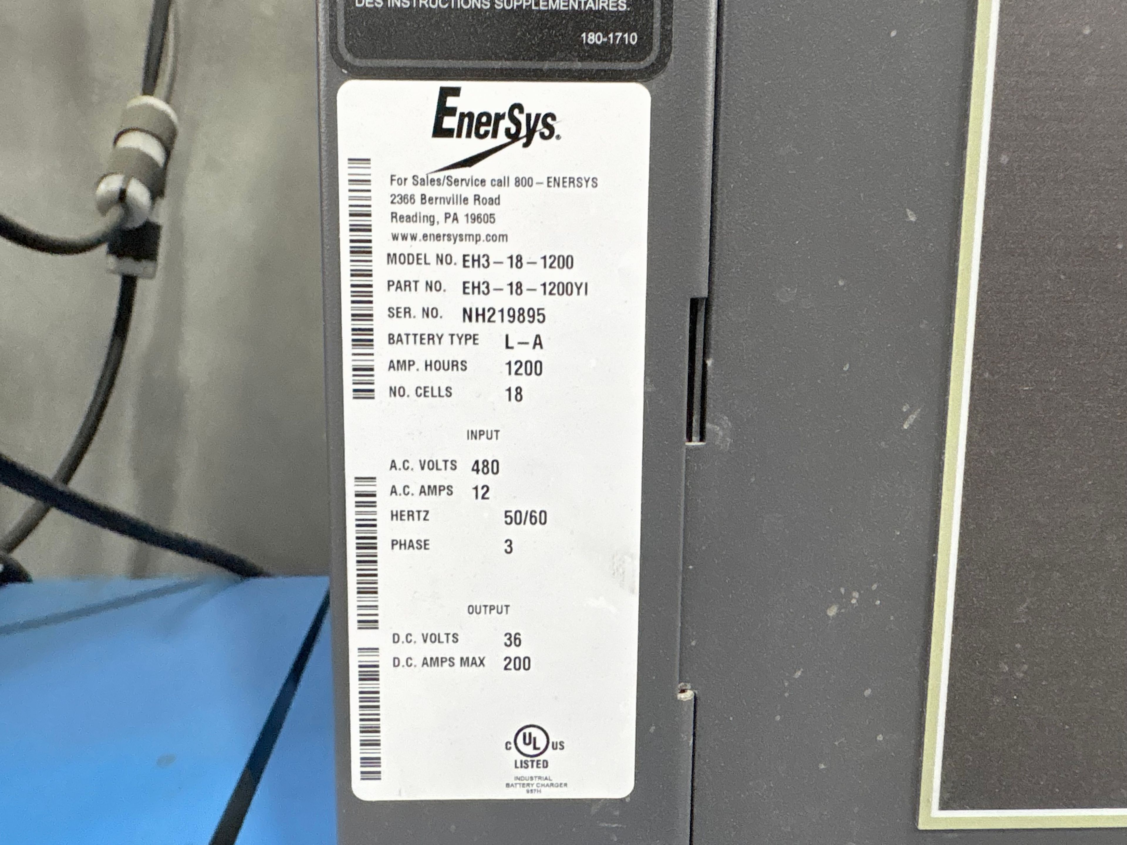 Enersys Enforcer HF- 36V Battery Charger - Document 3