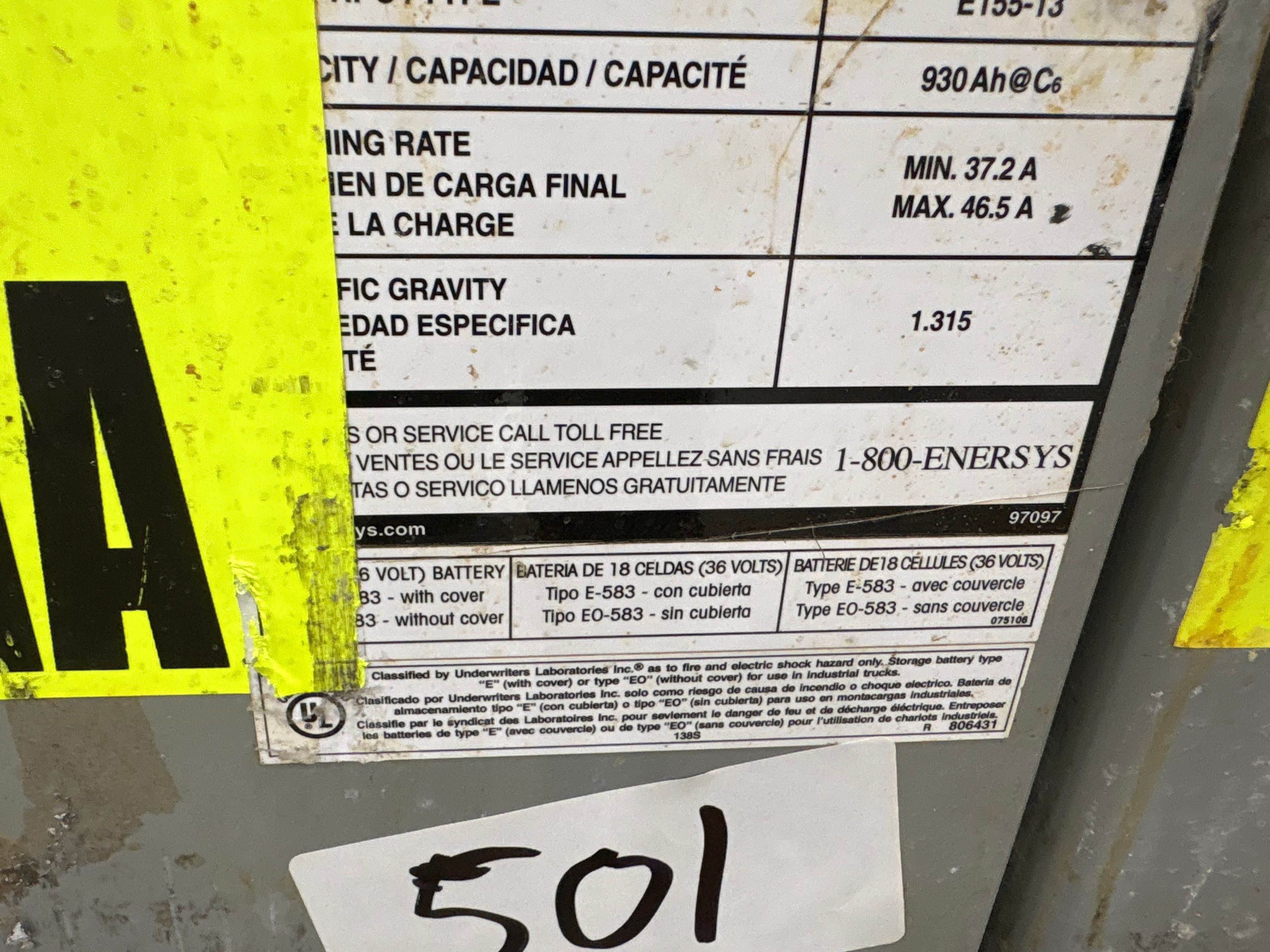 36 Volt Battery - Enersys - Document 2