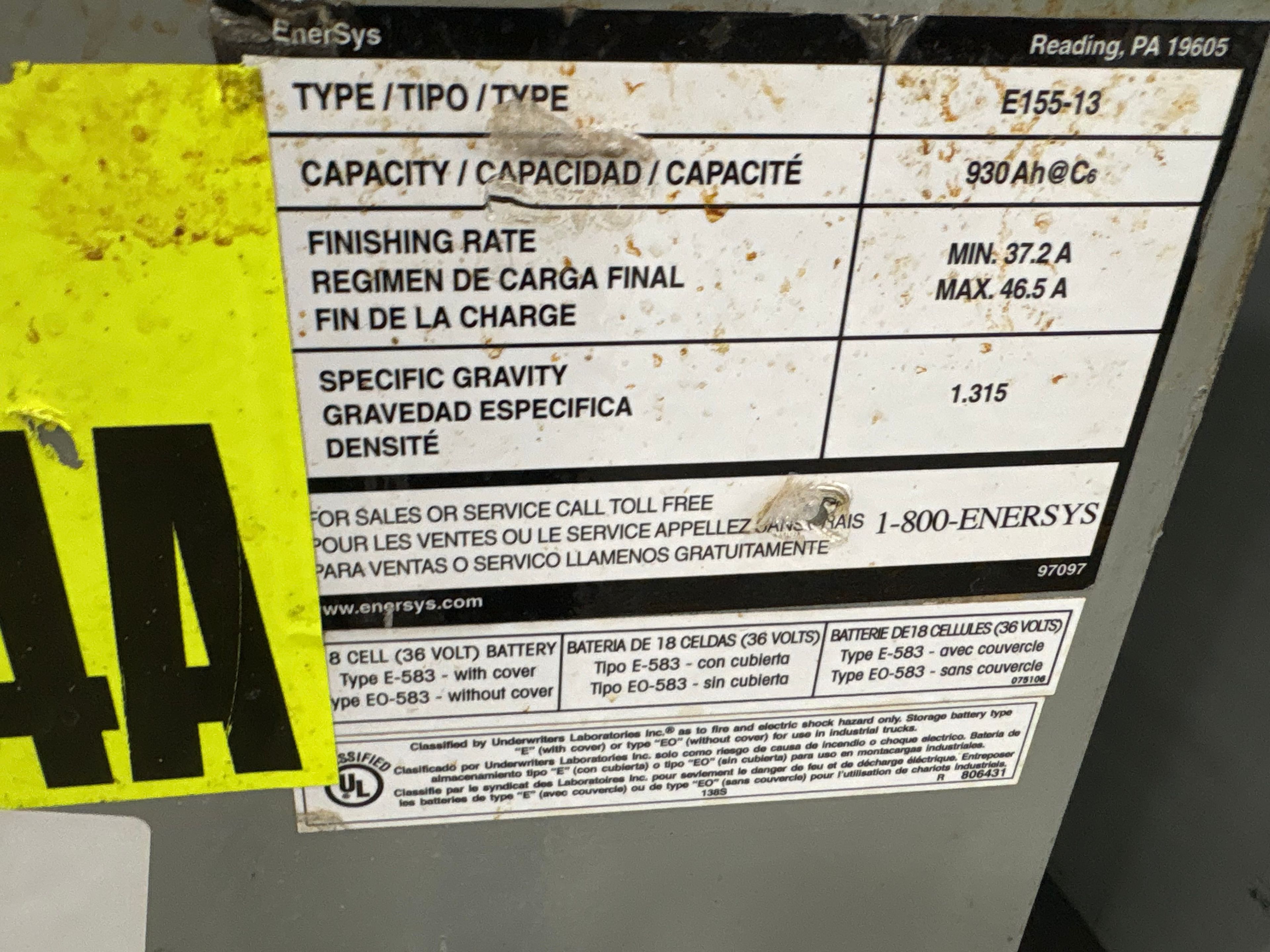 36 Volt Battery - Enersys - Document 3