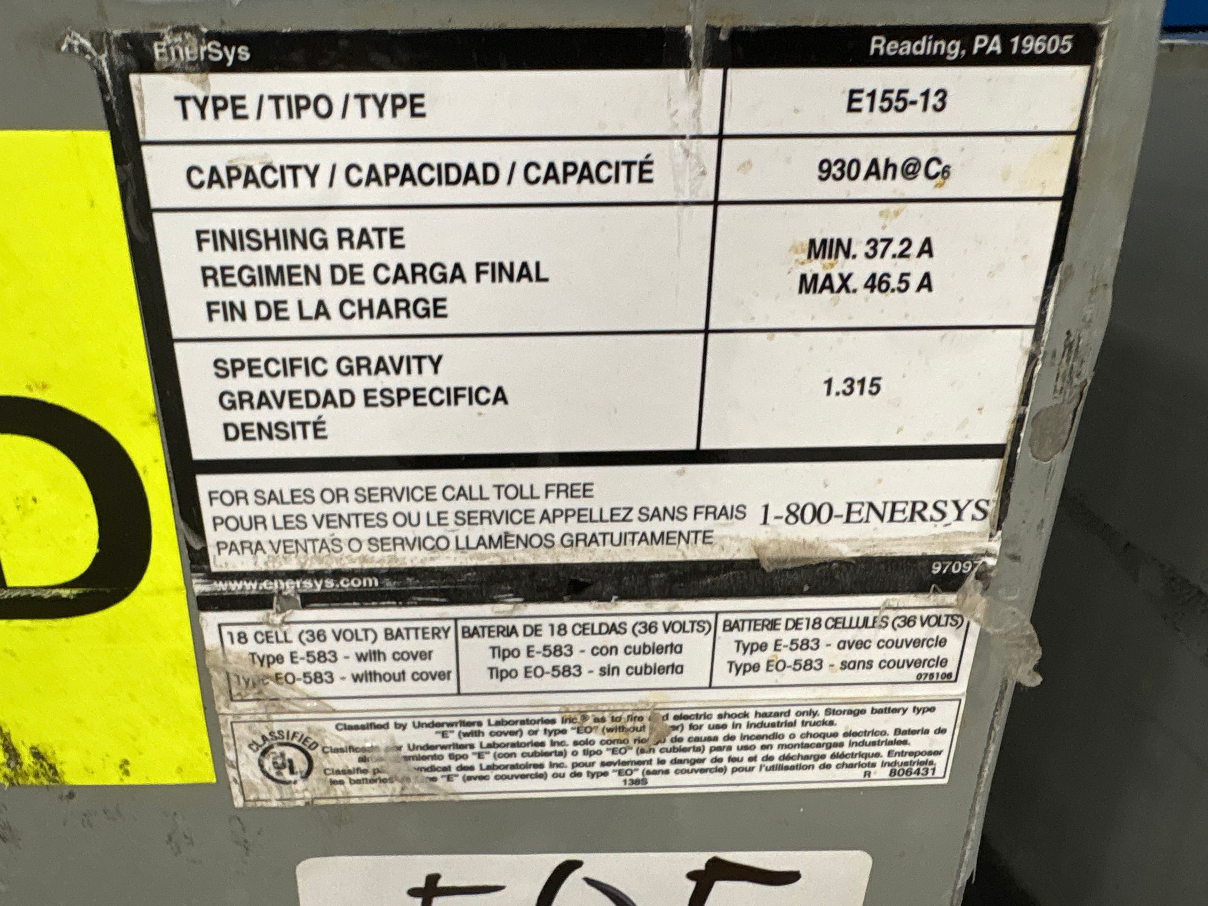 36 Volt Battery - Enersys - Document 3