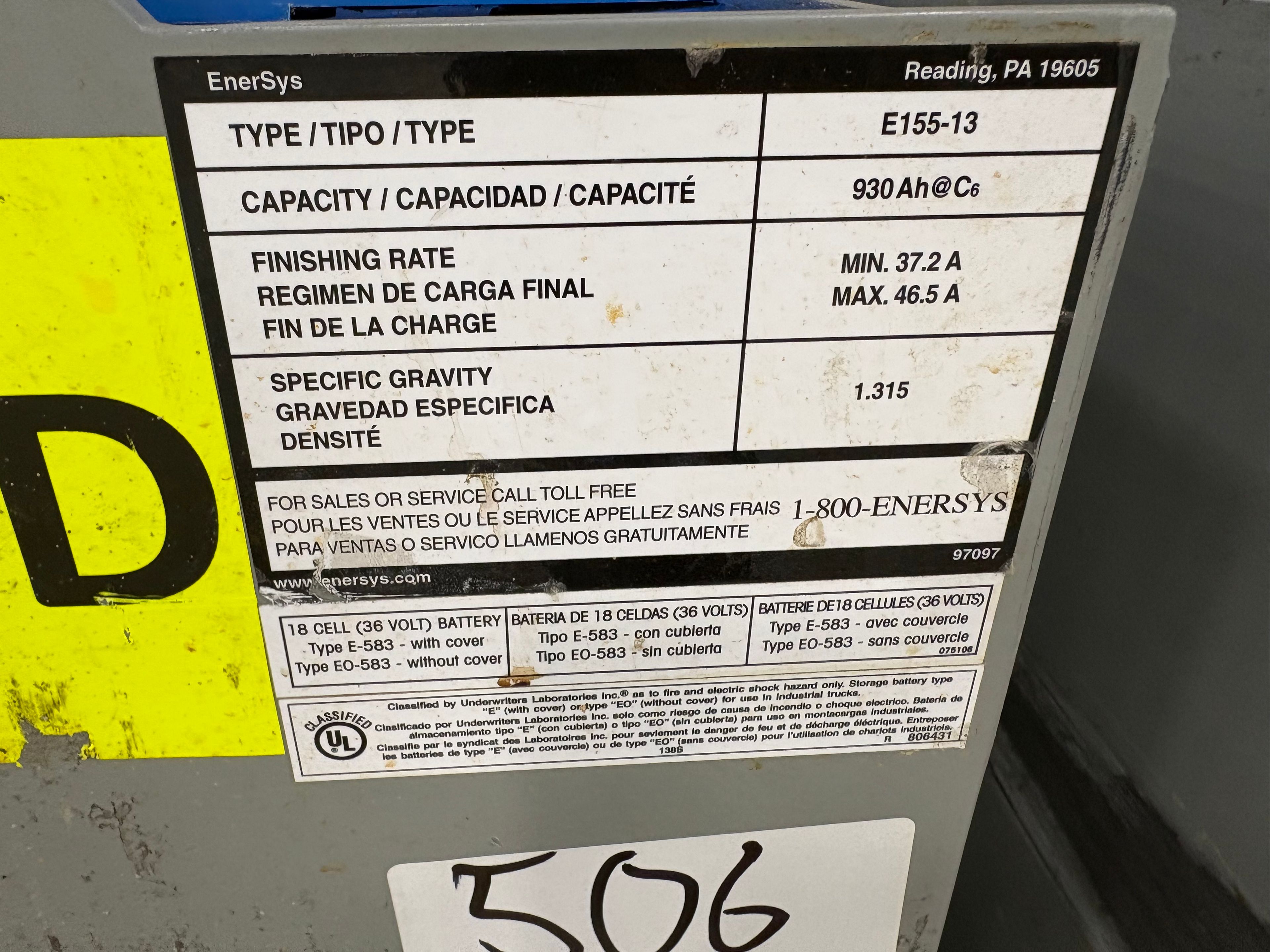 36 Volt Battery - Enersys - Document 3