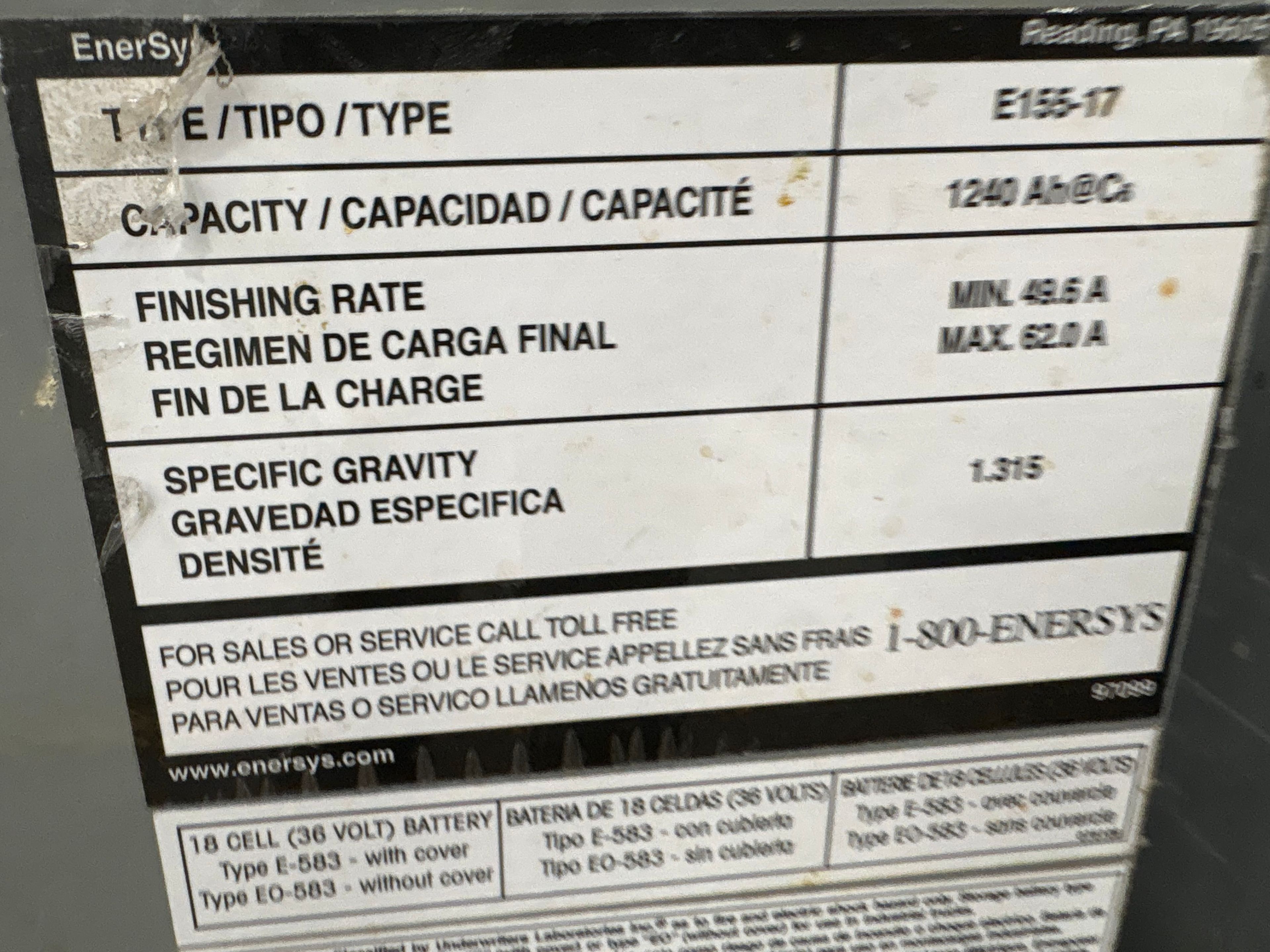 36 Volt Battery - Enersys - Document 3