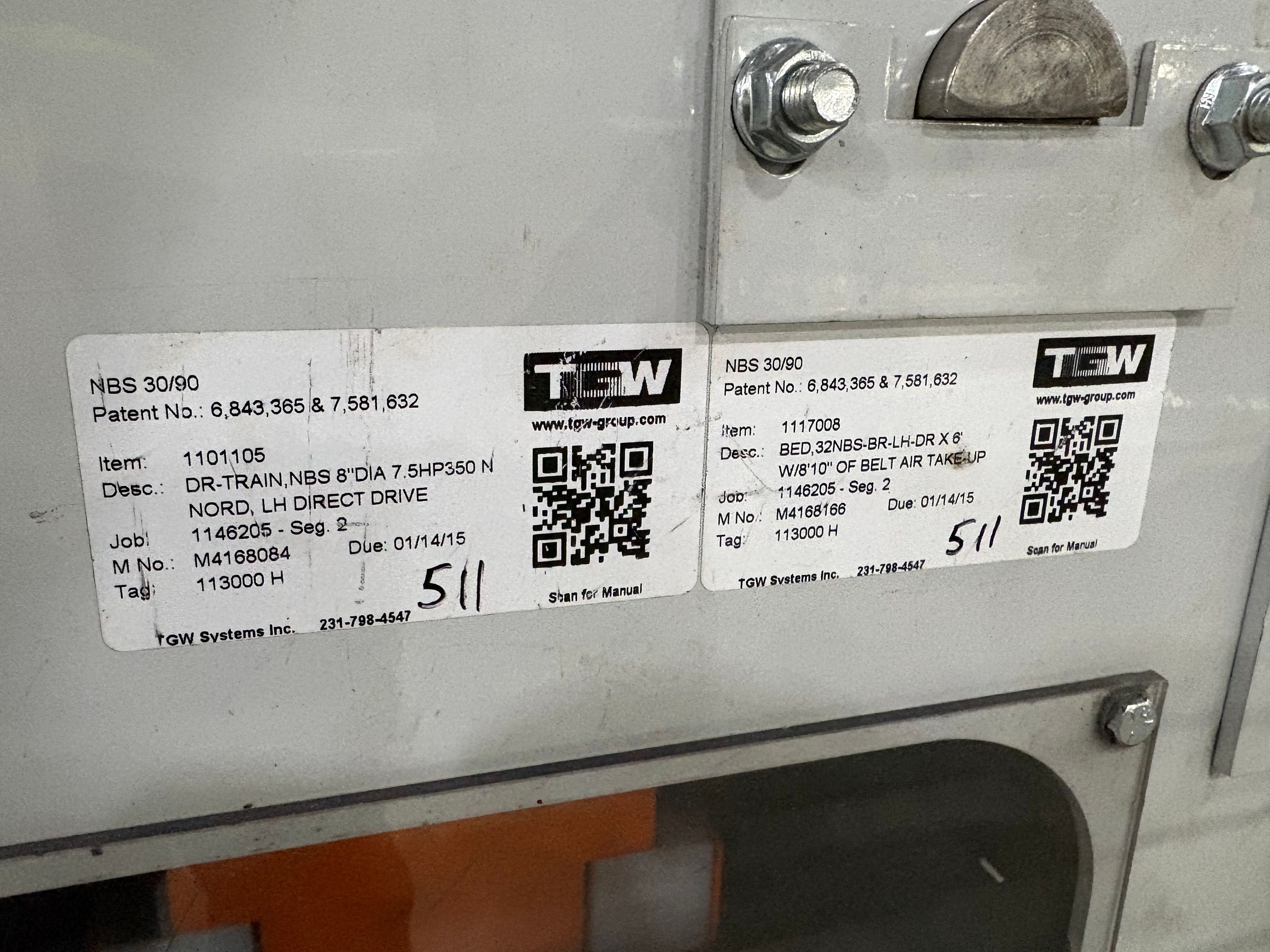 TGW Narrow Belt Sorter - NBS 30/90 - 145' 6" x 30" x 22" - 4 Send-offs - Document 2