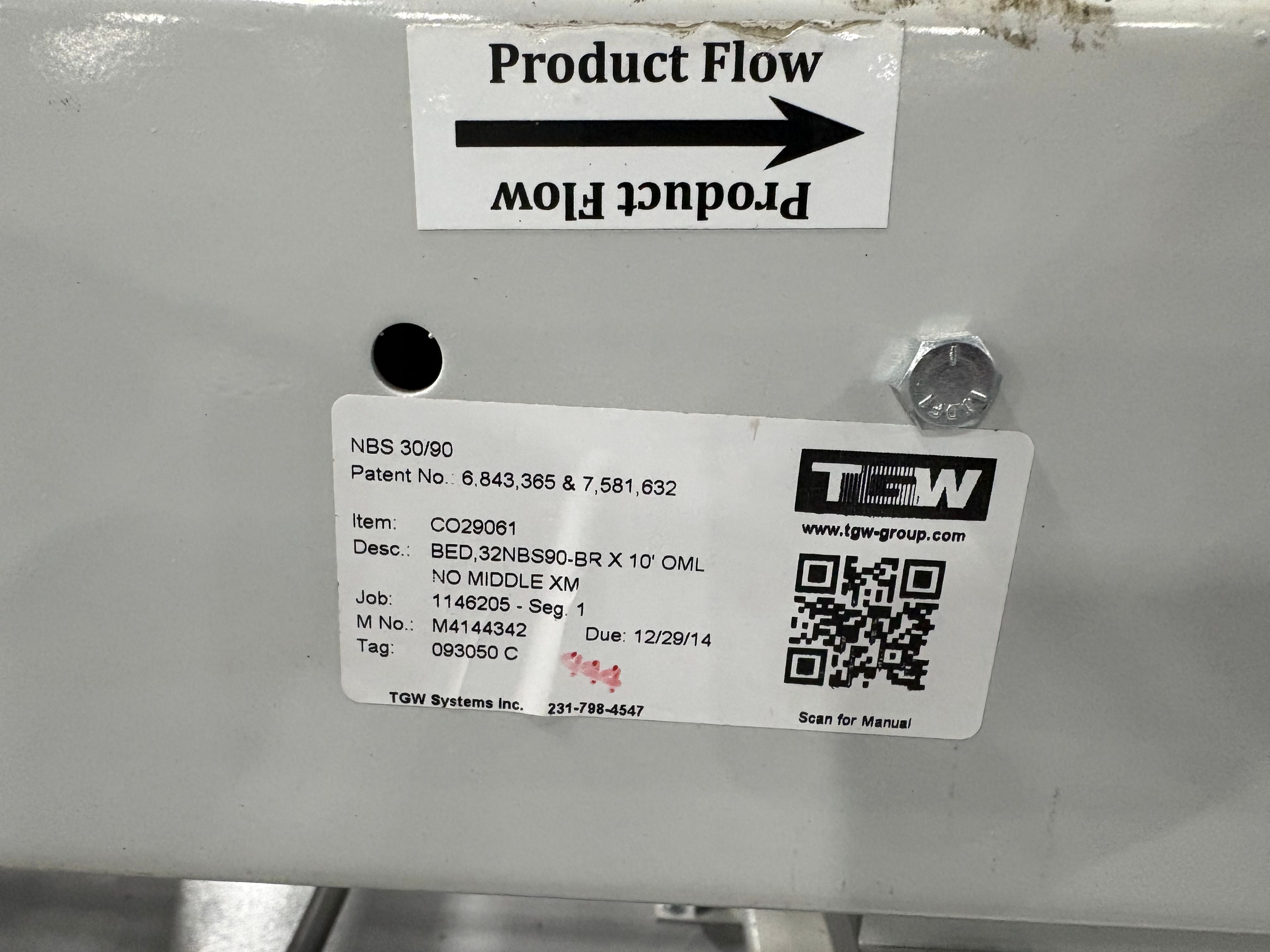 TGW Narrow Belt Sorter - NBS 30/90 - 87' 8" x 30" x 22" - 14 Double Sided Send-offs - Document 8