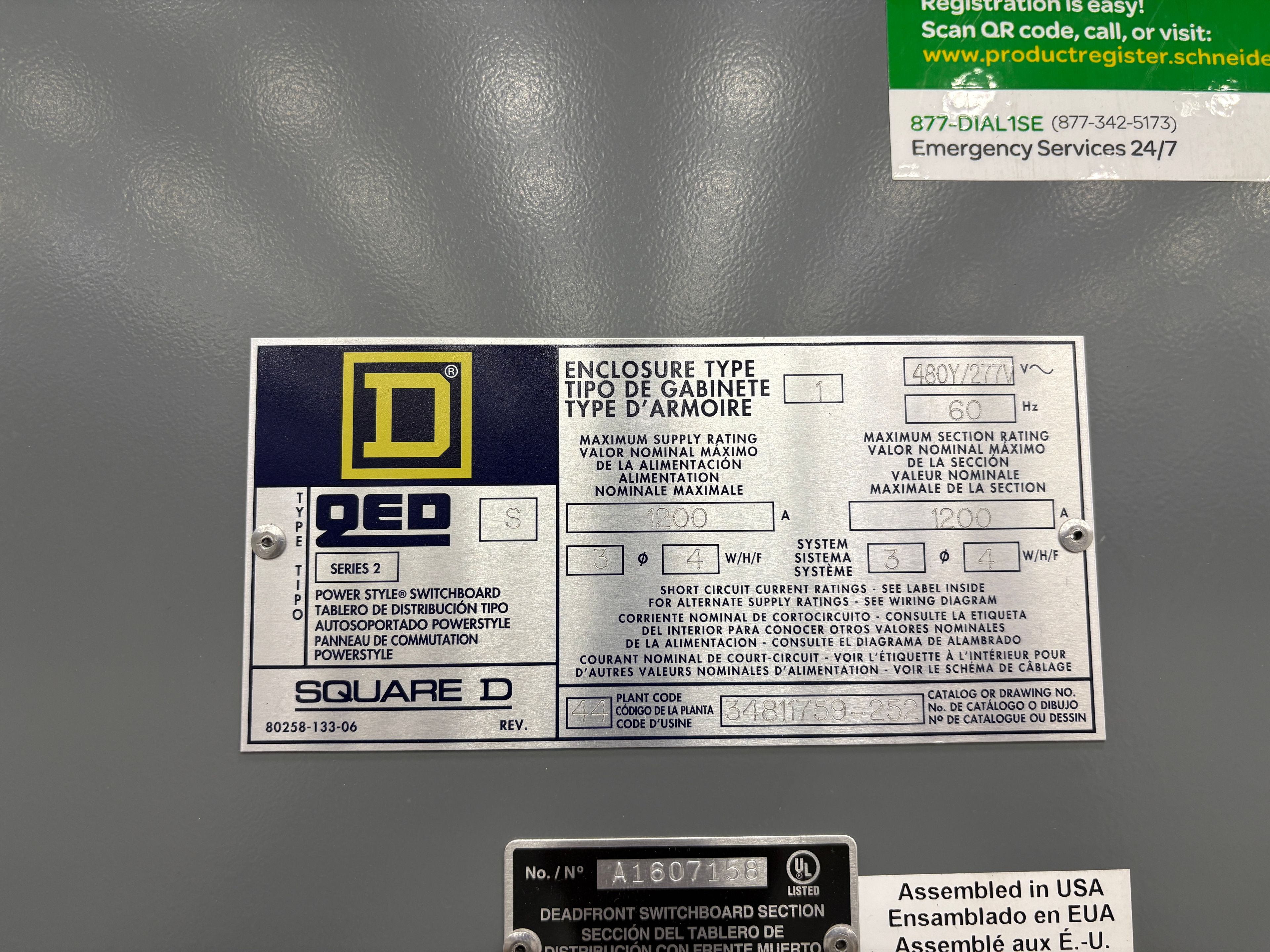 SQUARE-D Switchboard 1200 A - Max Supply Rating - Document 6