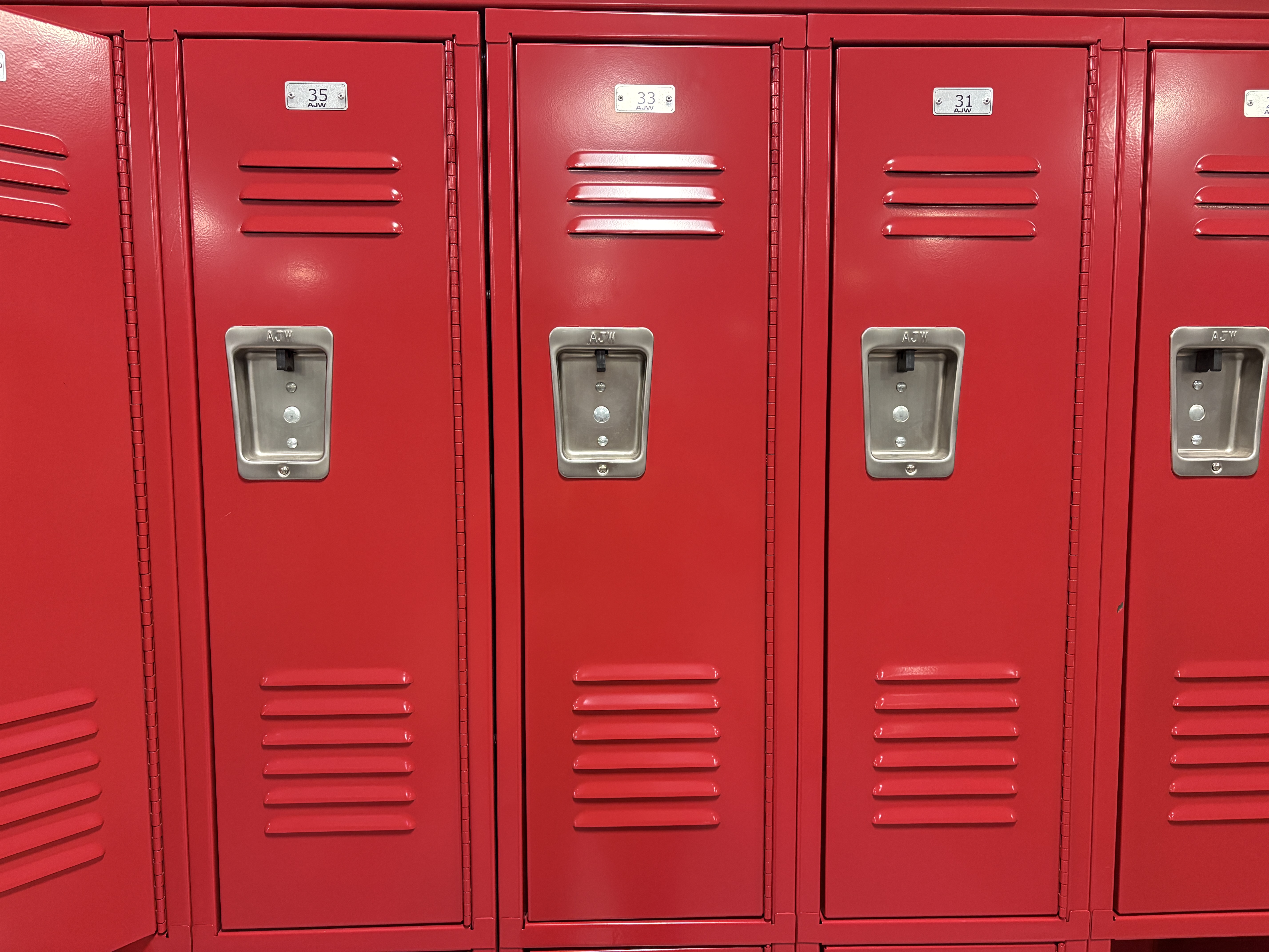 AJW Locker Set Red - Double Level Locker Layout