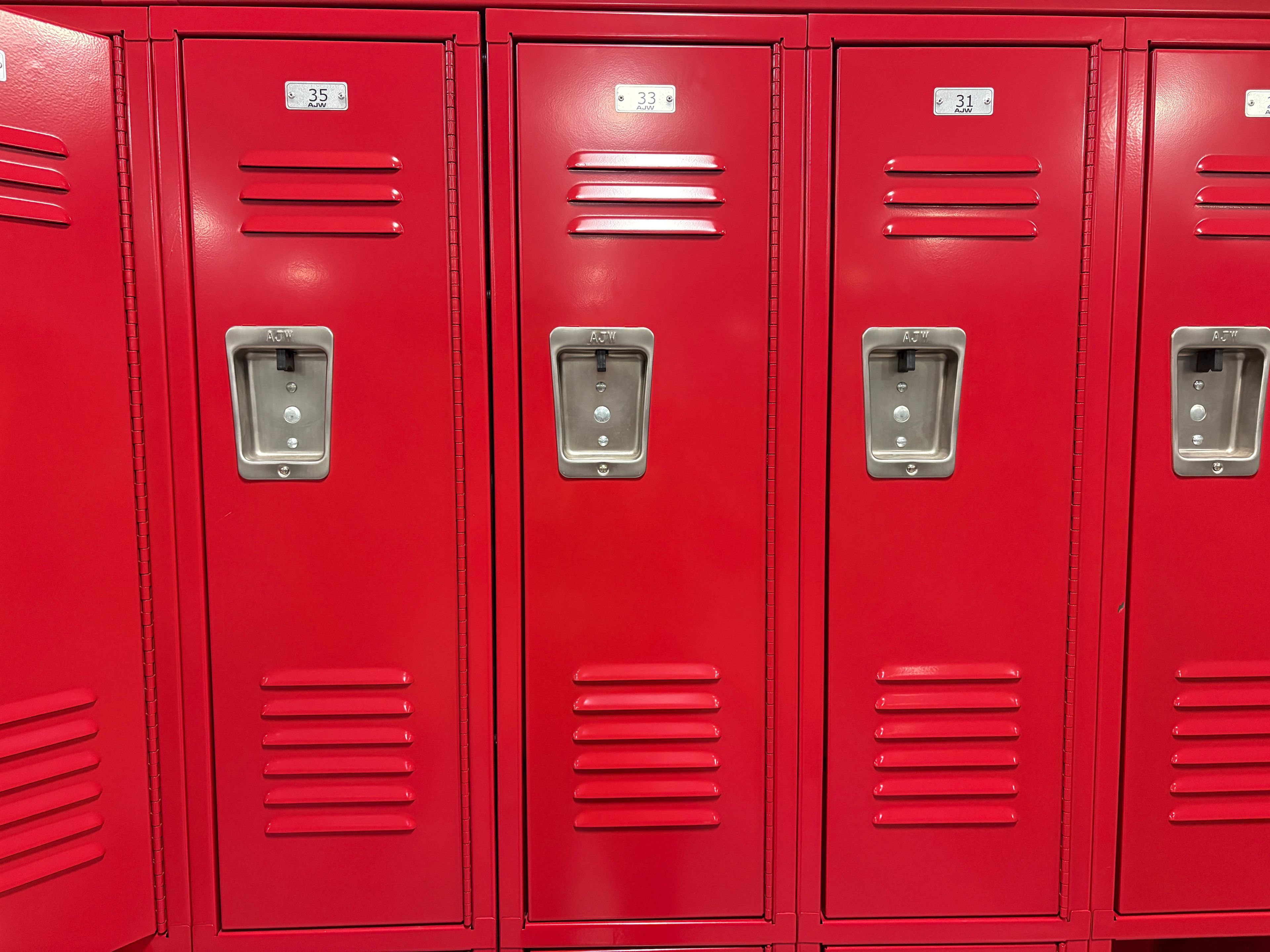 AJW Locker Set Red - Double Level Locker Layout