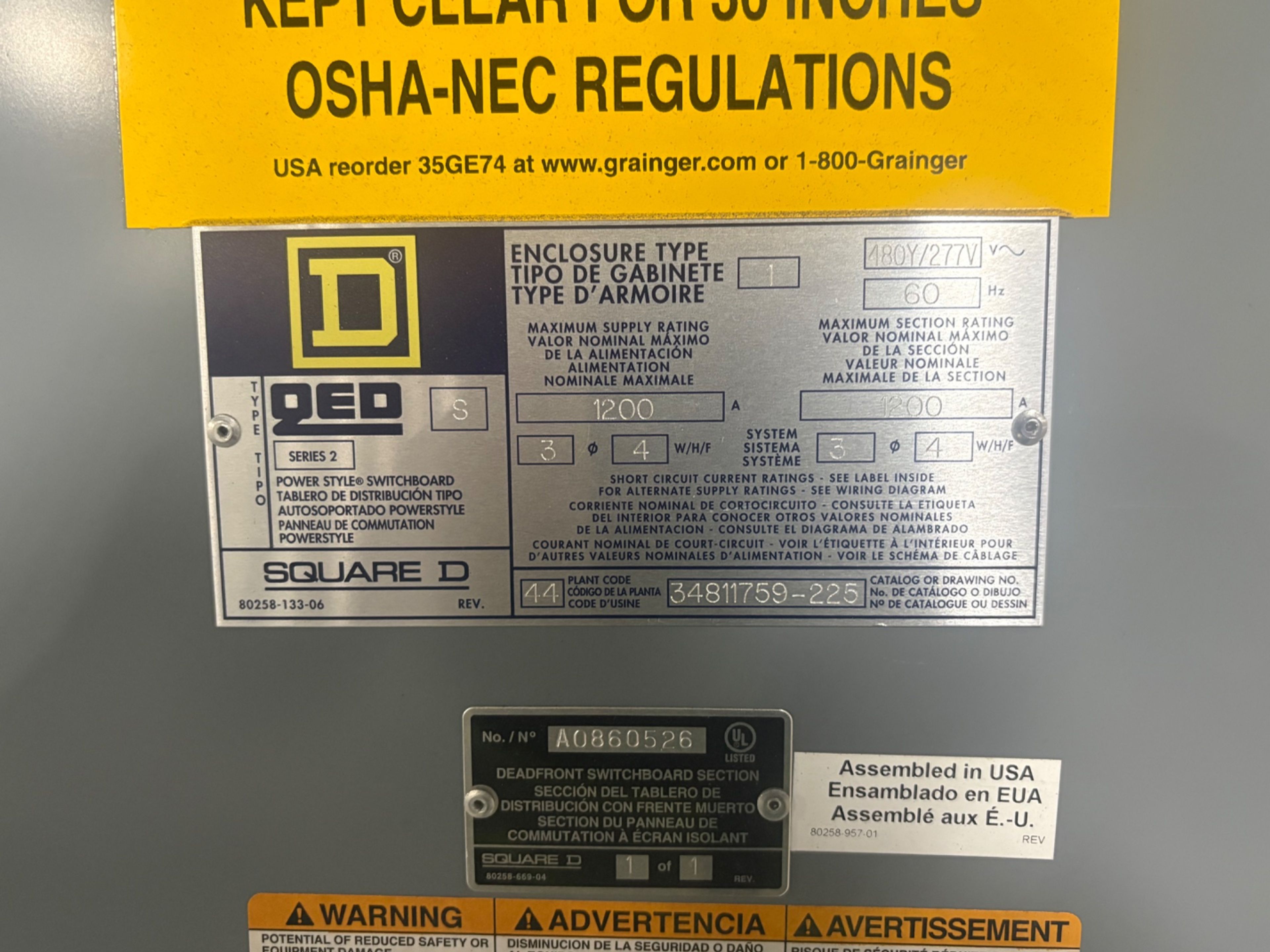 SQUARE-D Distribution Panel - 1200 AMP - Document 3