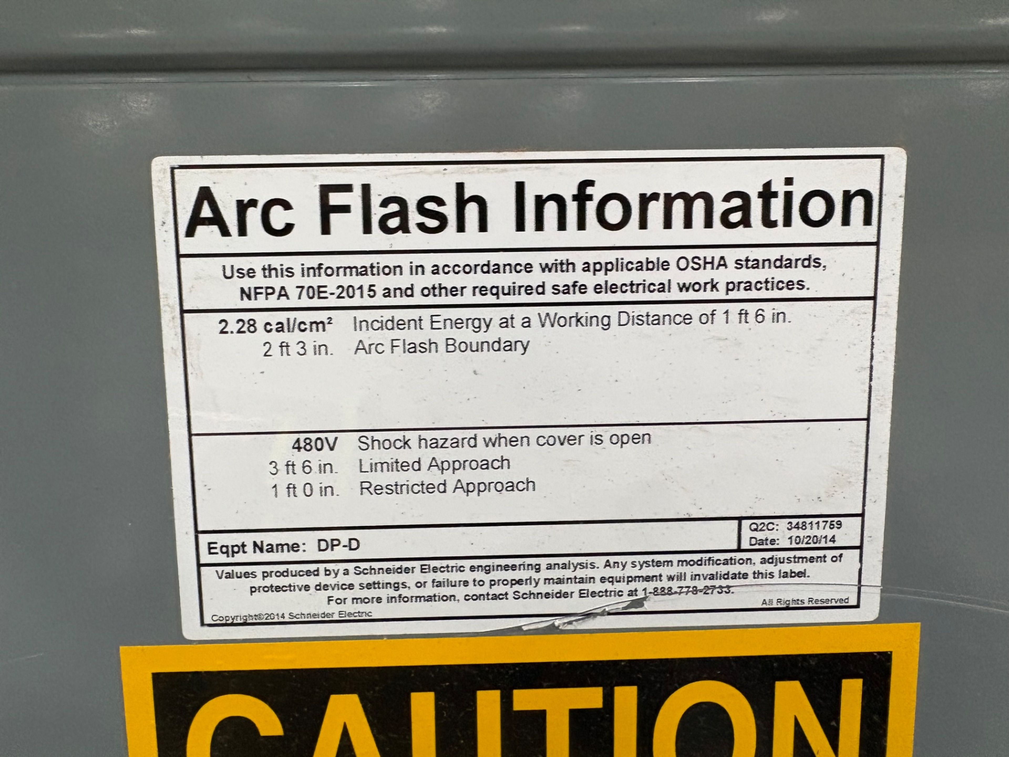 SQUARE-D Distribution Panel - 800 AMP - 32" x 8" x 64" - Document 2