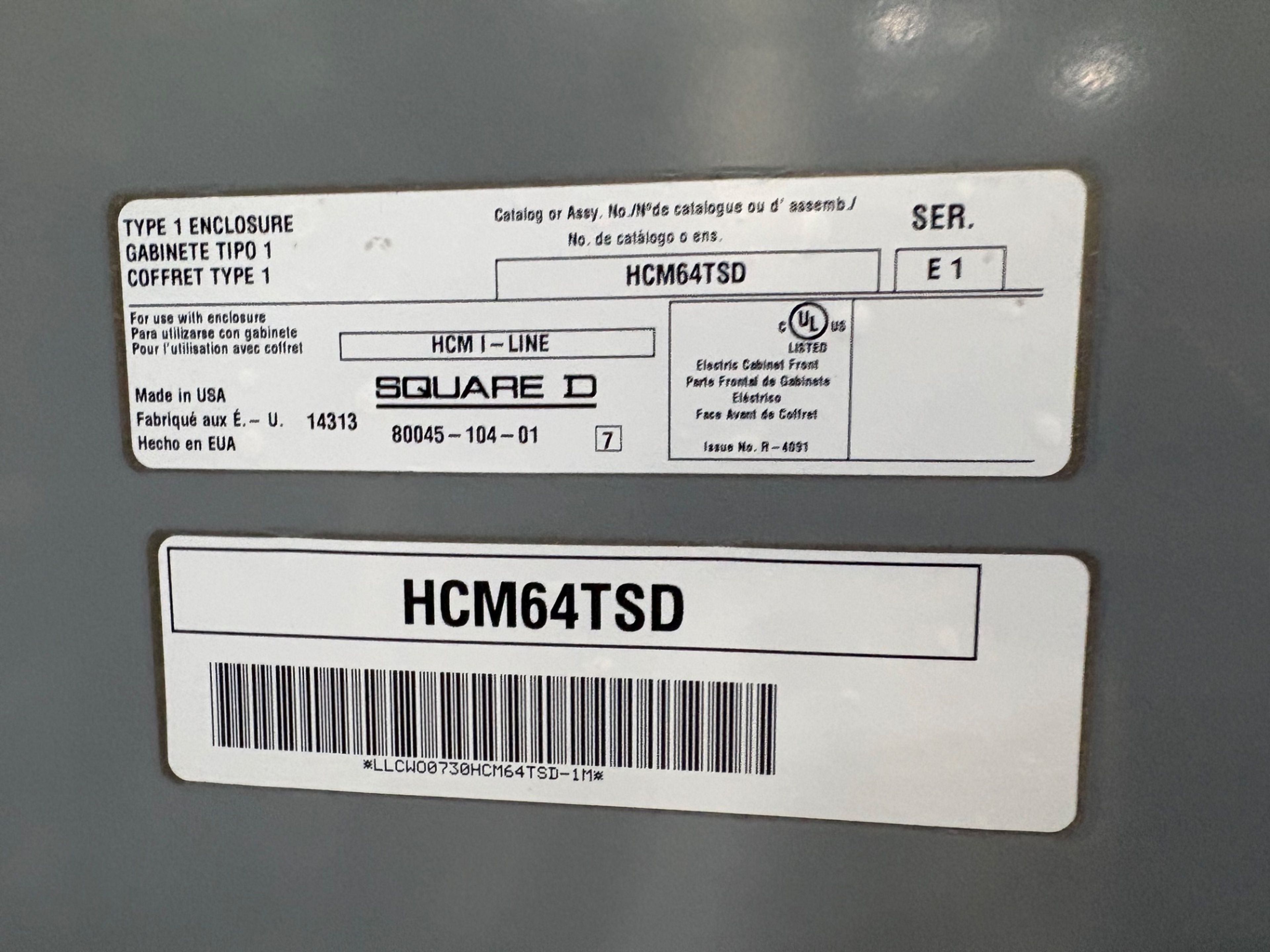 SQUARE-D Distribution Panel - 800 AMP - 32" x 8" x 64" - Document 4