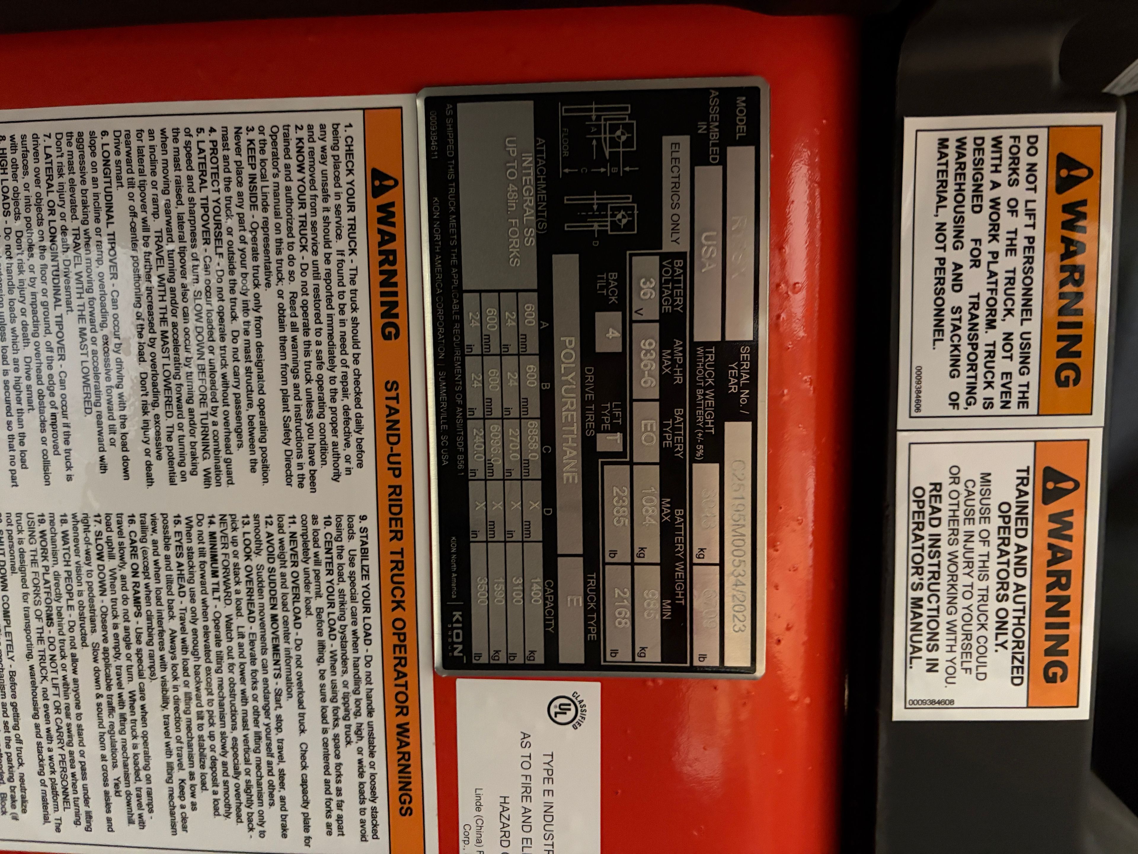 Linde R17SX Reach Truck - Document 10