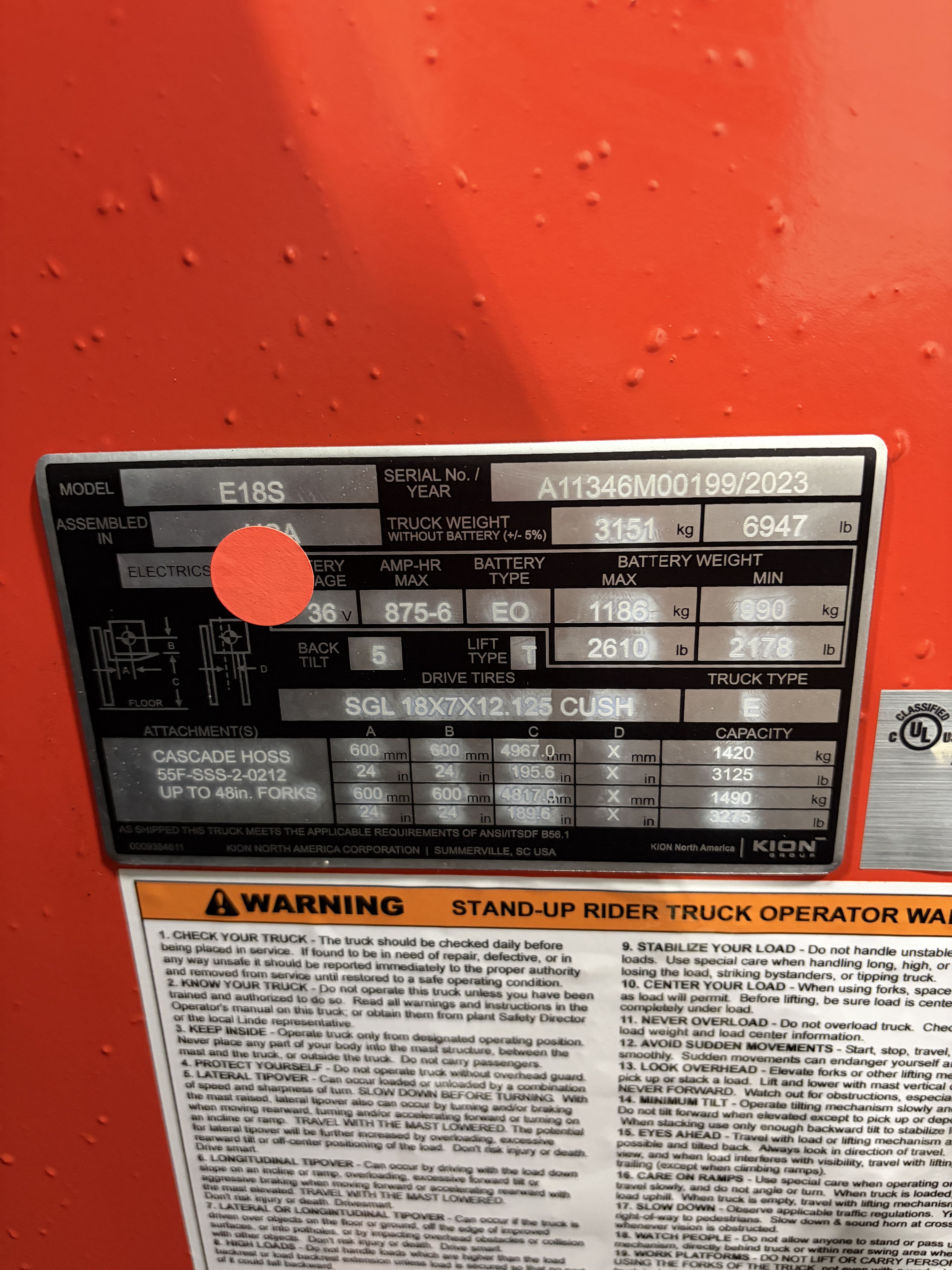 Linde E18S Forklift - Document 3